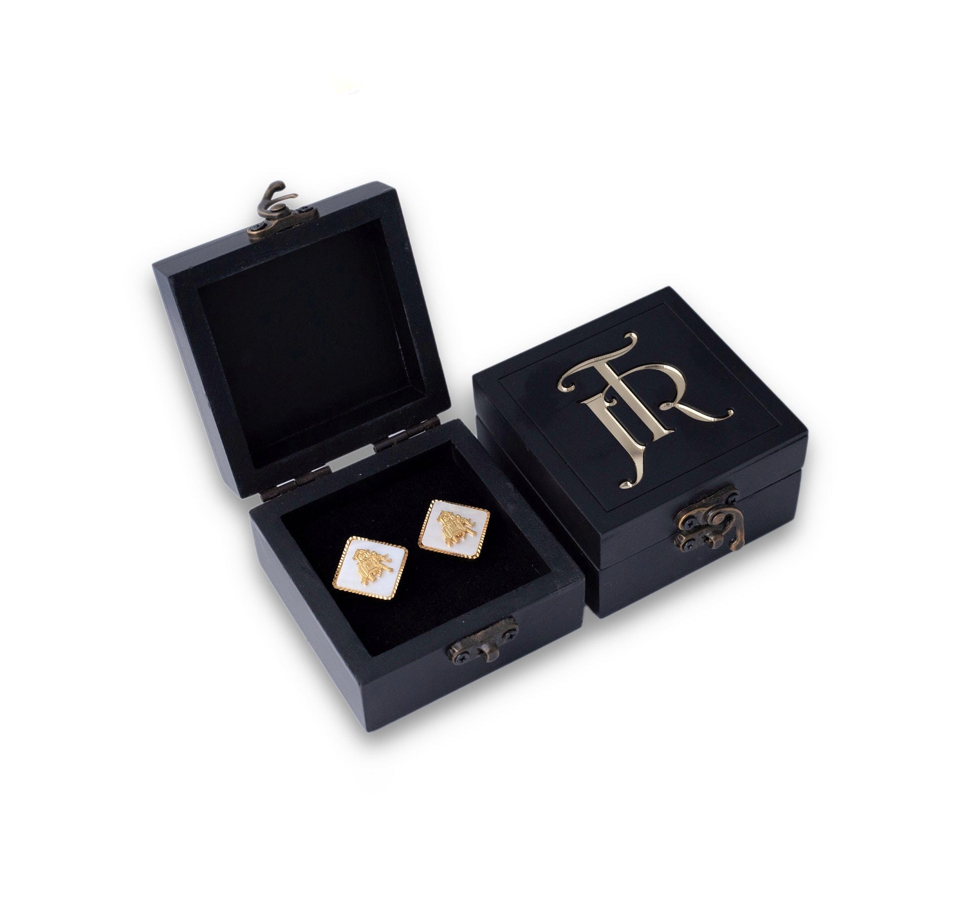 Premium Square Mother of Pearl Howdah Elephant Cufflinks For Blazer | JRT Handicrafts