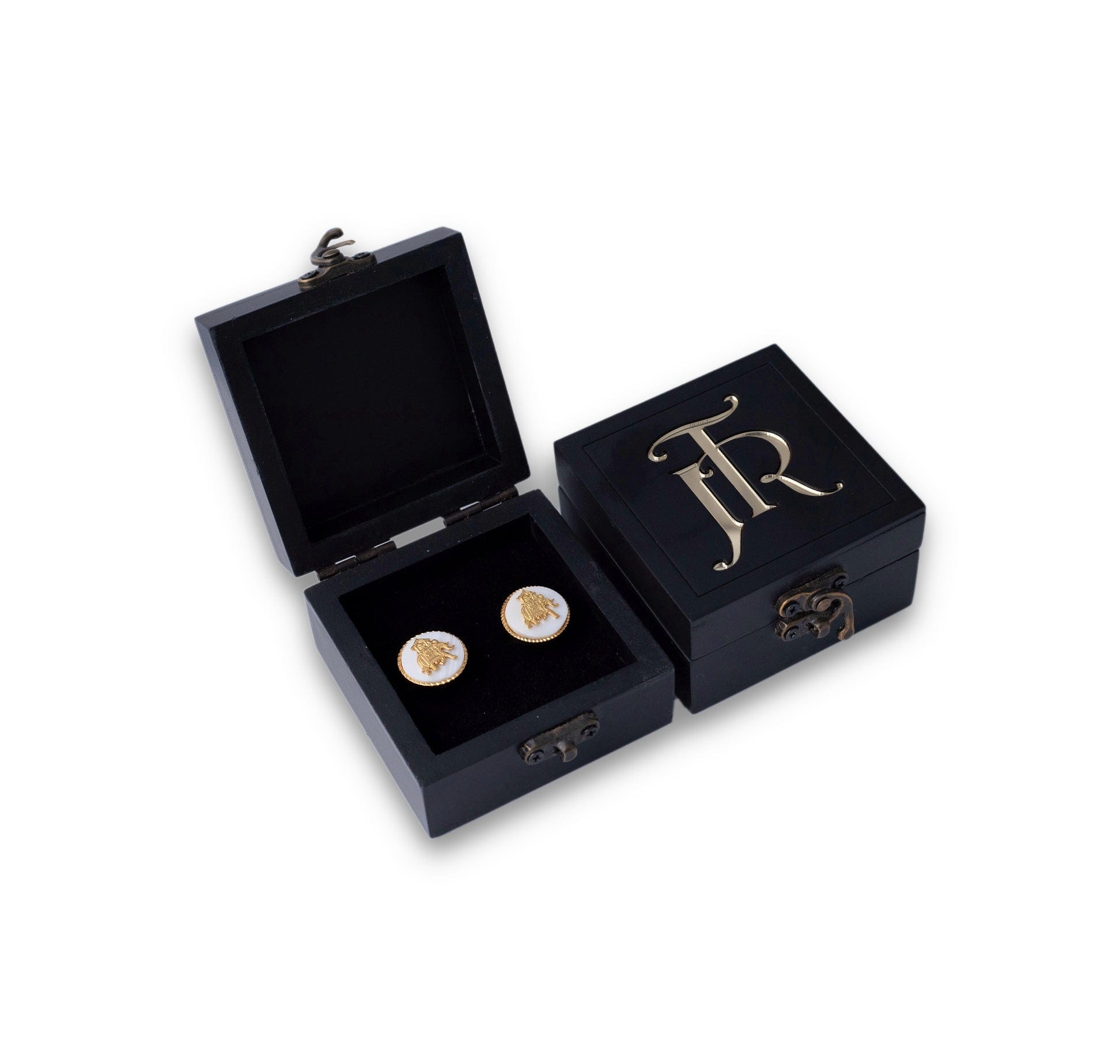 Elephant Howdah Mother of Pearl Gold Plated Cufflinks For Men | JRT Handicrafts