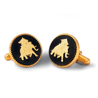 Elephant Howdah Gold Plated Cufflinks (Black)