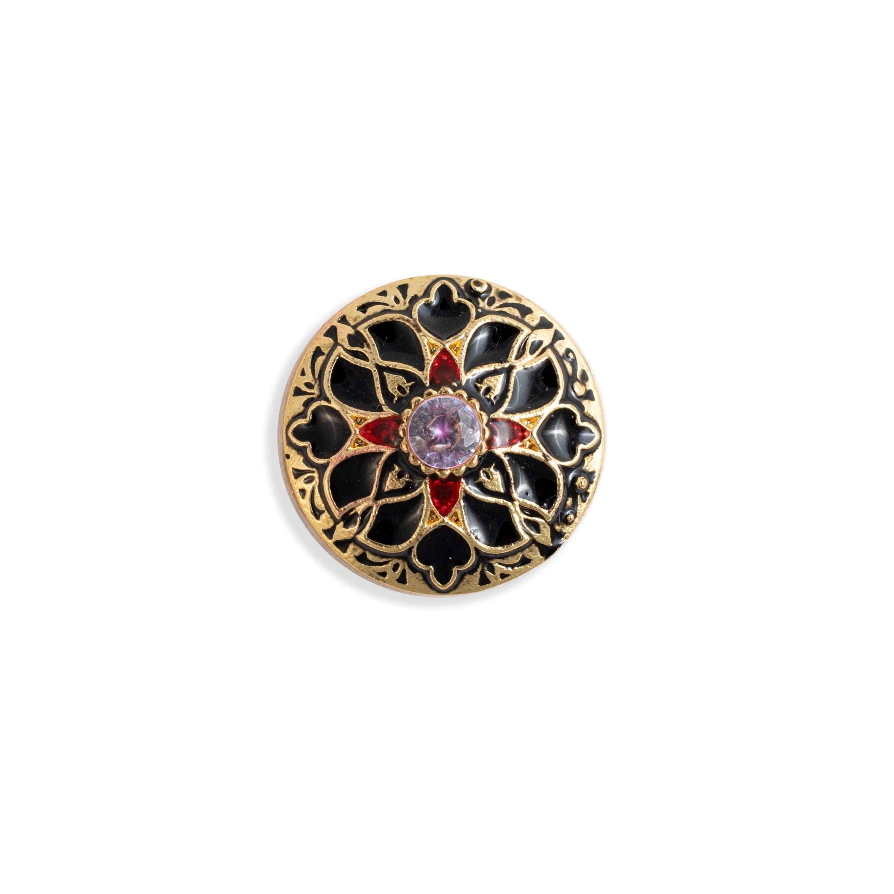 Handcrafted Black Floret Enamel Buttons Online | Black Buttons | Suit Buttons | JRT Handicrafts