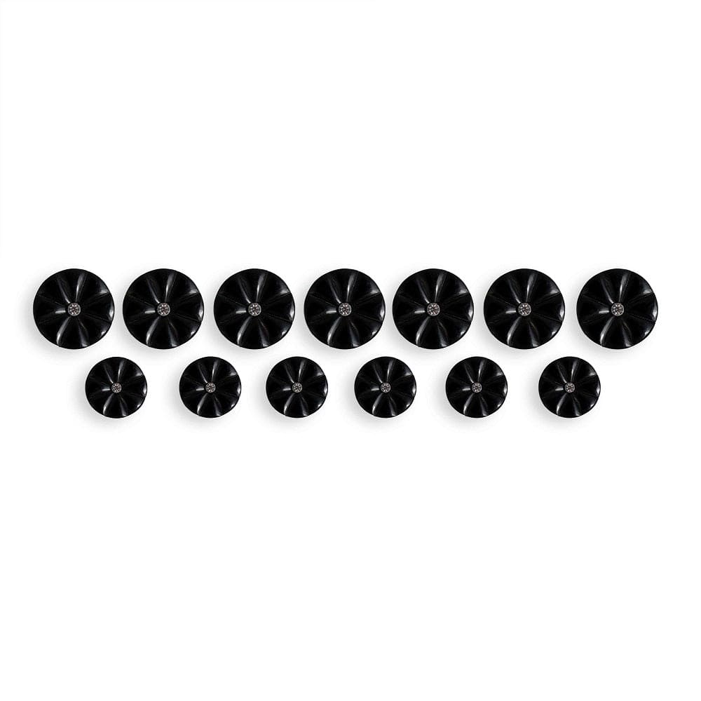 Handcrafted Black Octa Carved Oyx Buttons | Black Buttons | Royal Coat Buttons | JRT Handicrafts