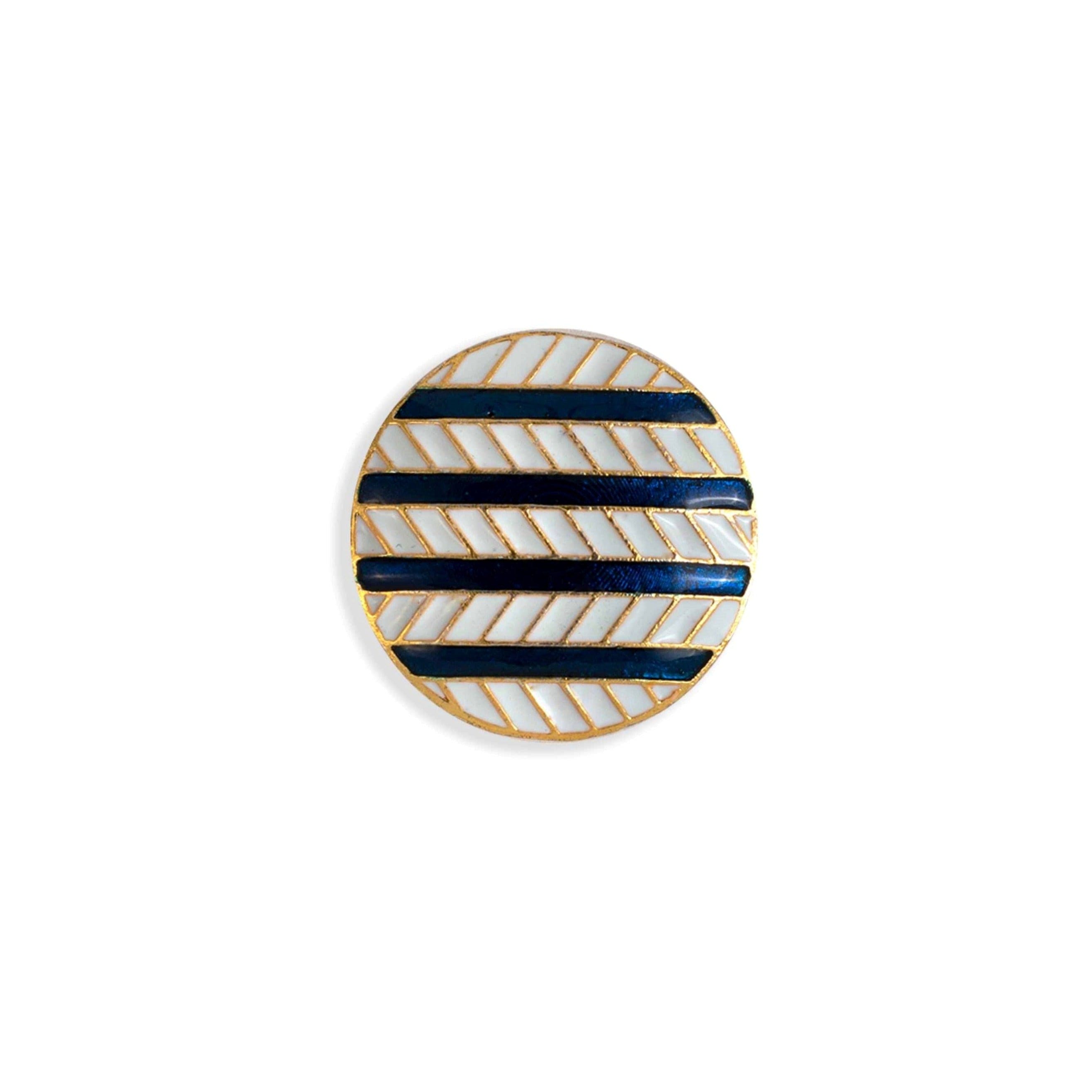 Handcrafted Blue Stripe Enamel Buttons | Designer Coat Buttons | JRT Handicrafts