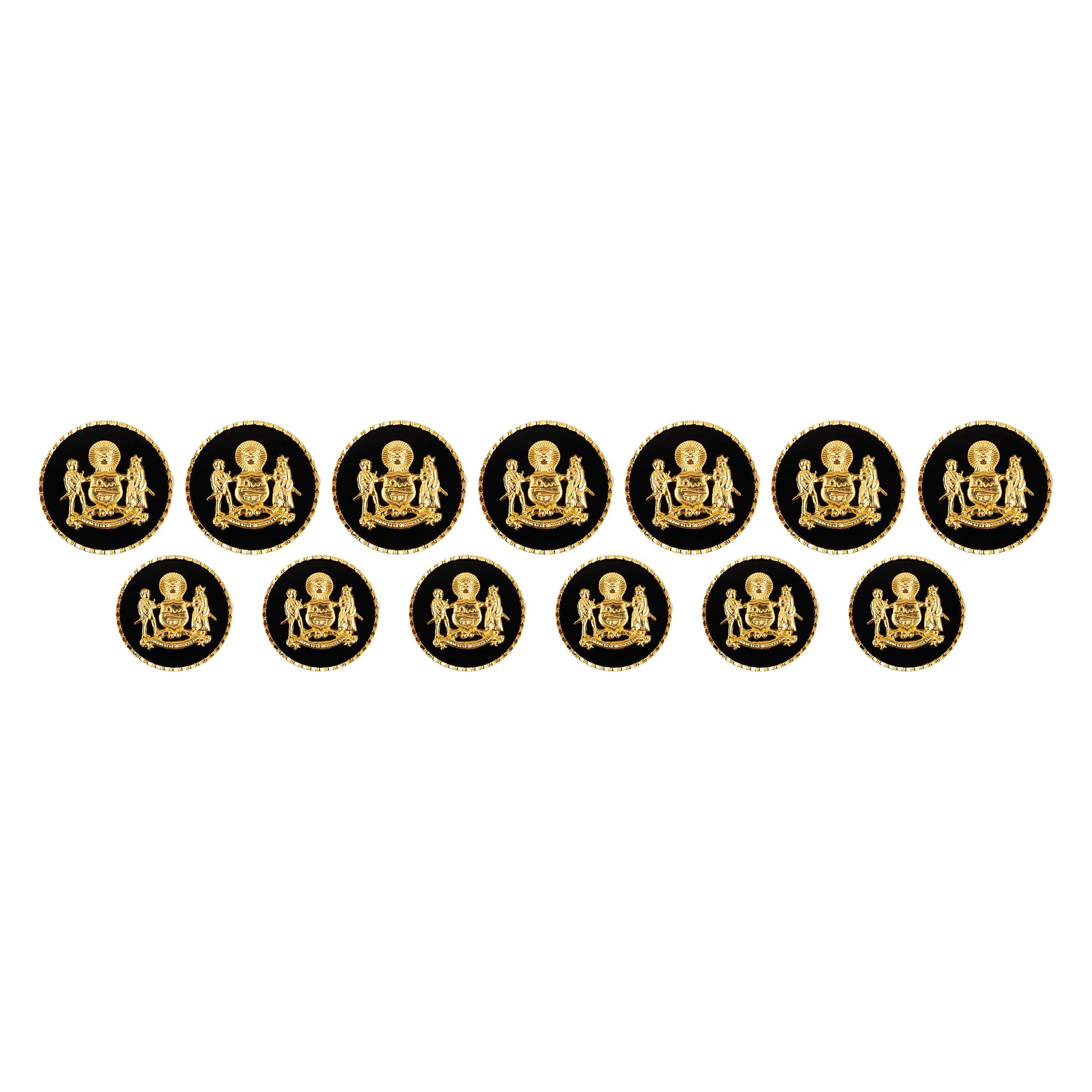 Mewar Clan Gold Plated Black Buttons