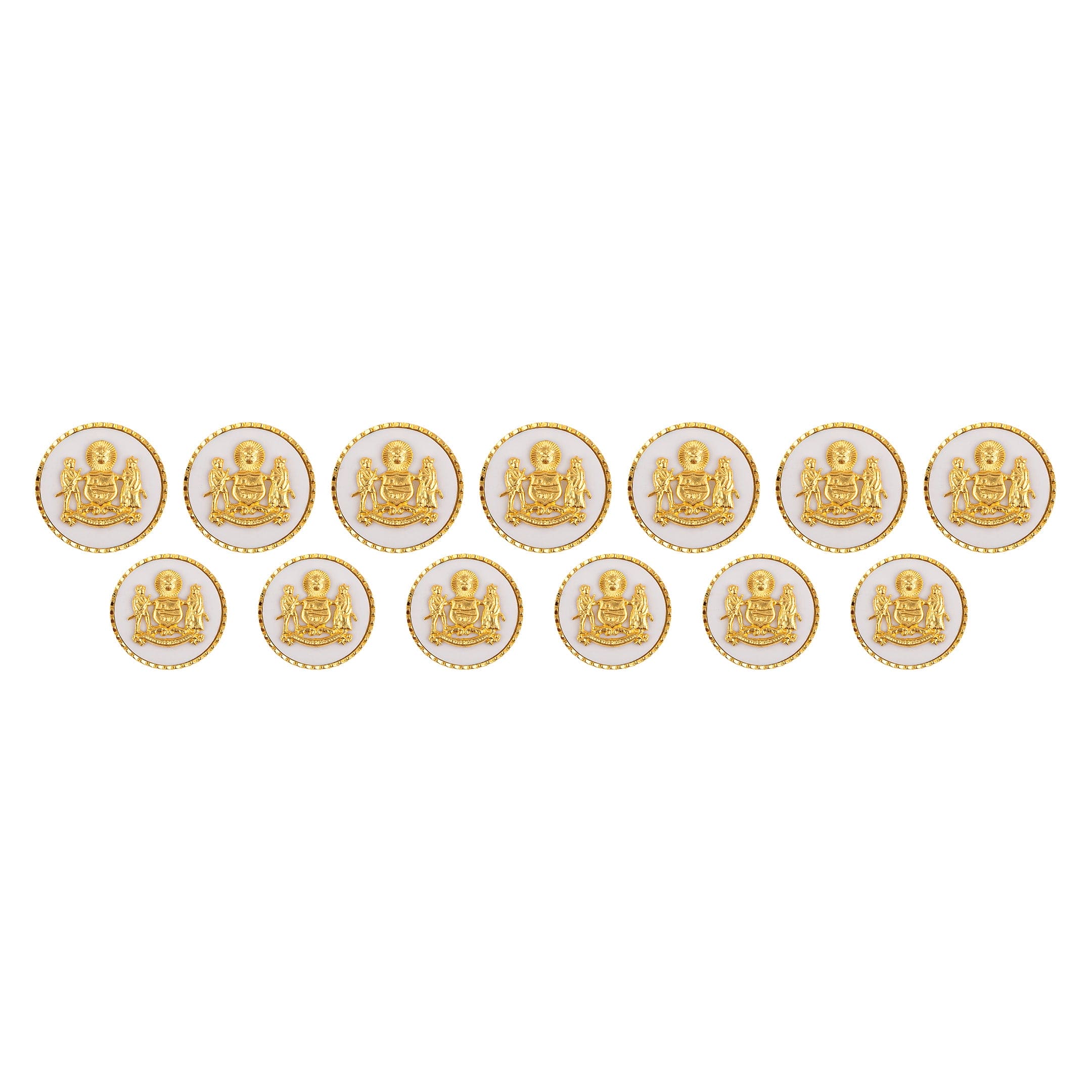 Mewar Clan Gold Plated White Buttons