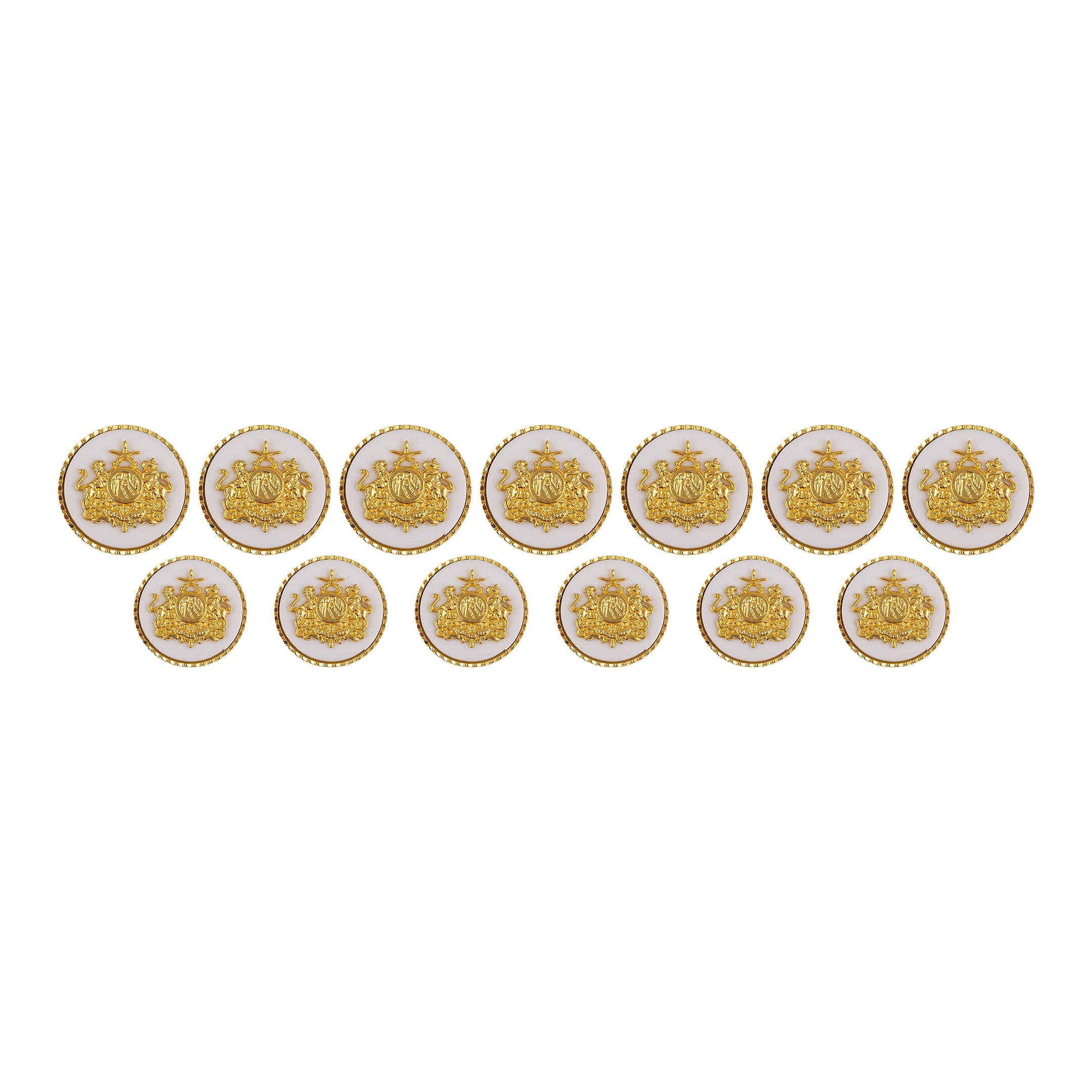 Sirohi Clan Gold Plated White Buttons