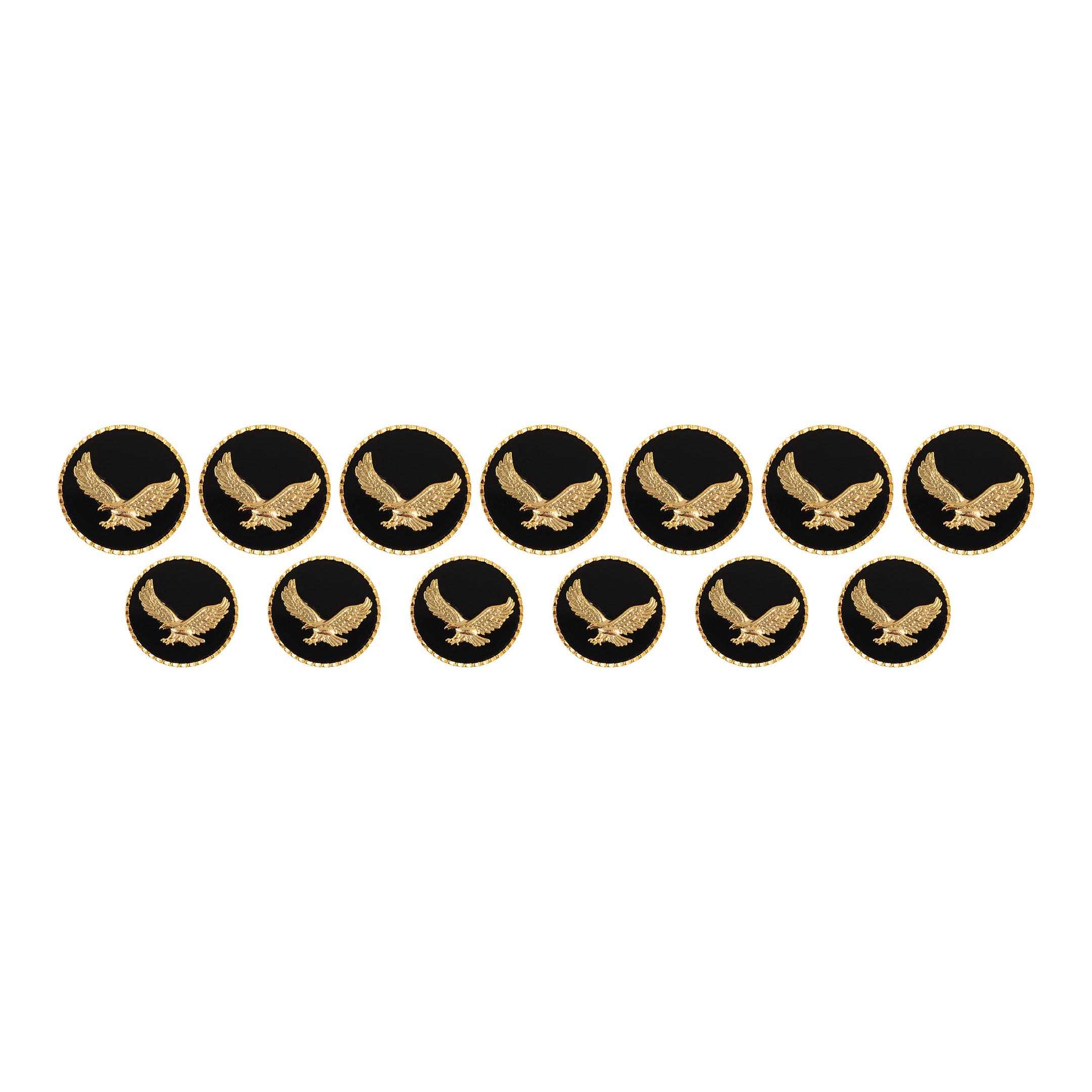 Marwar Eagle Handcrafted Gold-Plated Black Buttons