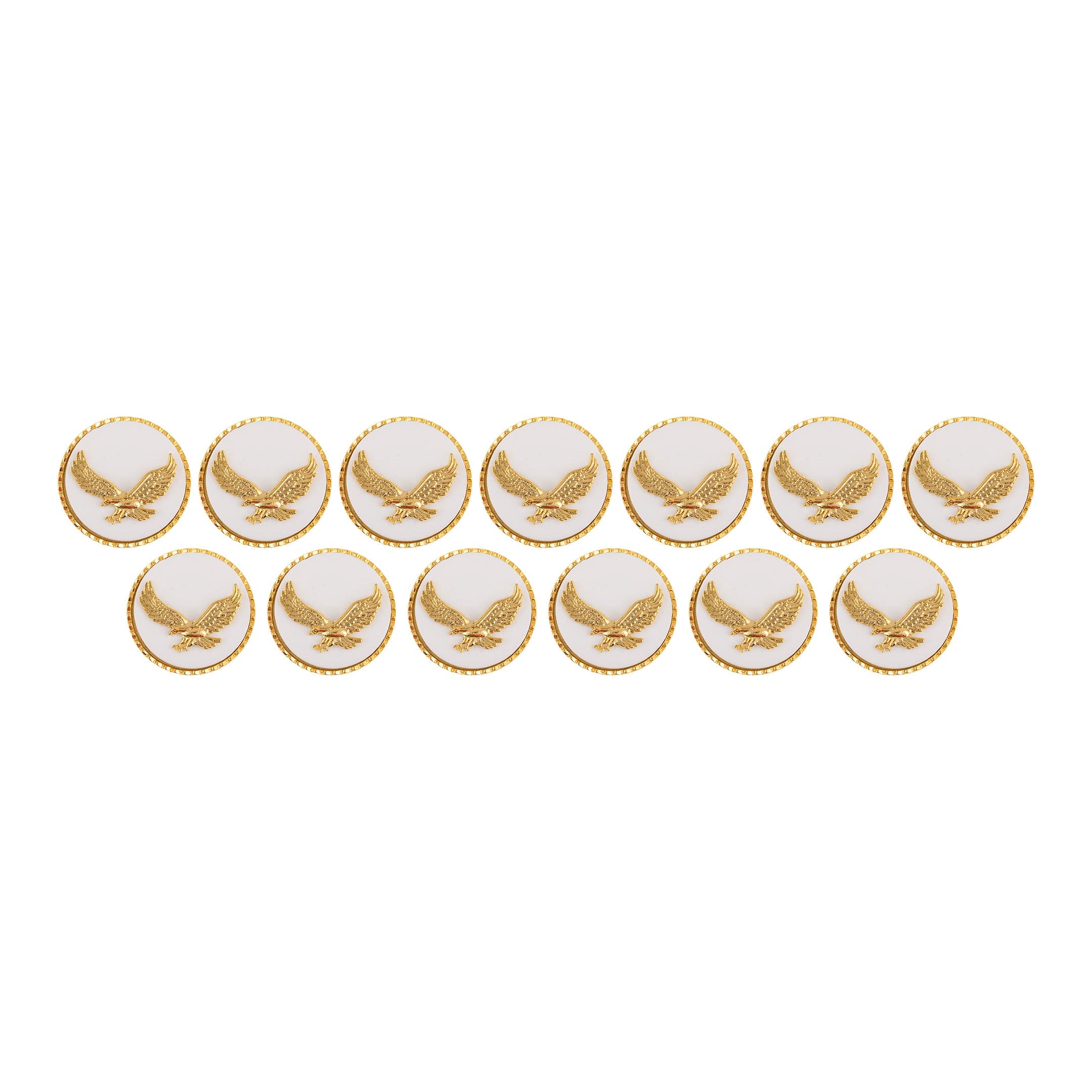 Marwar Eagle Handcrafted Gold-Plated White Buttons