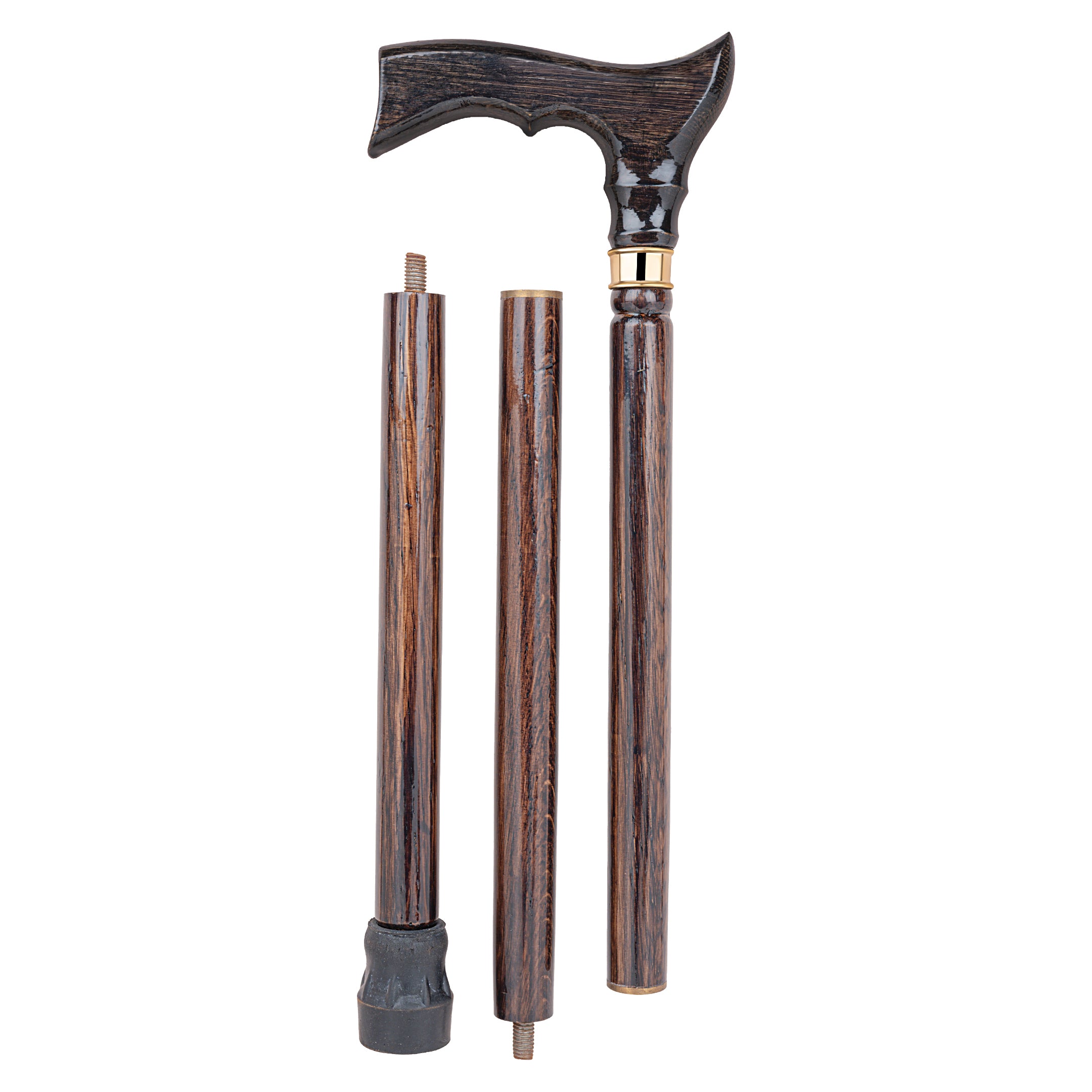 Premium Indian Rosewood Folding Walking Stick with Ergonomic Crook Handle