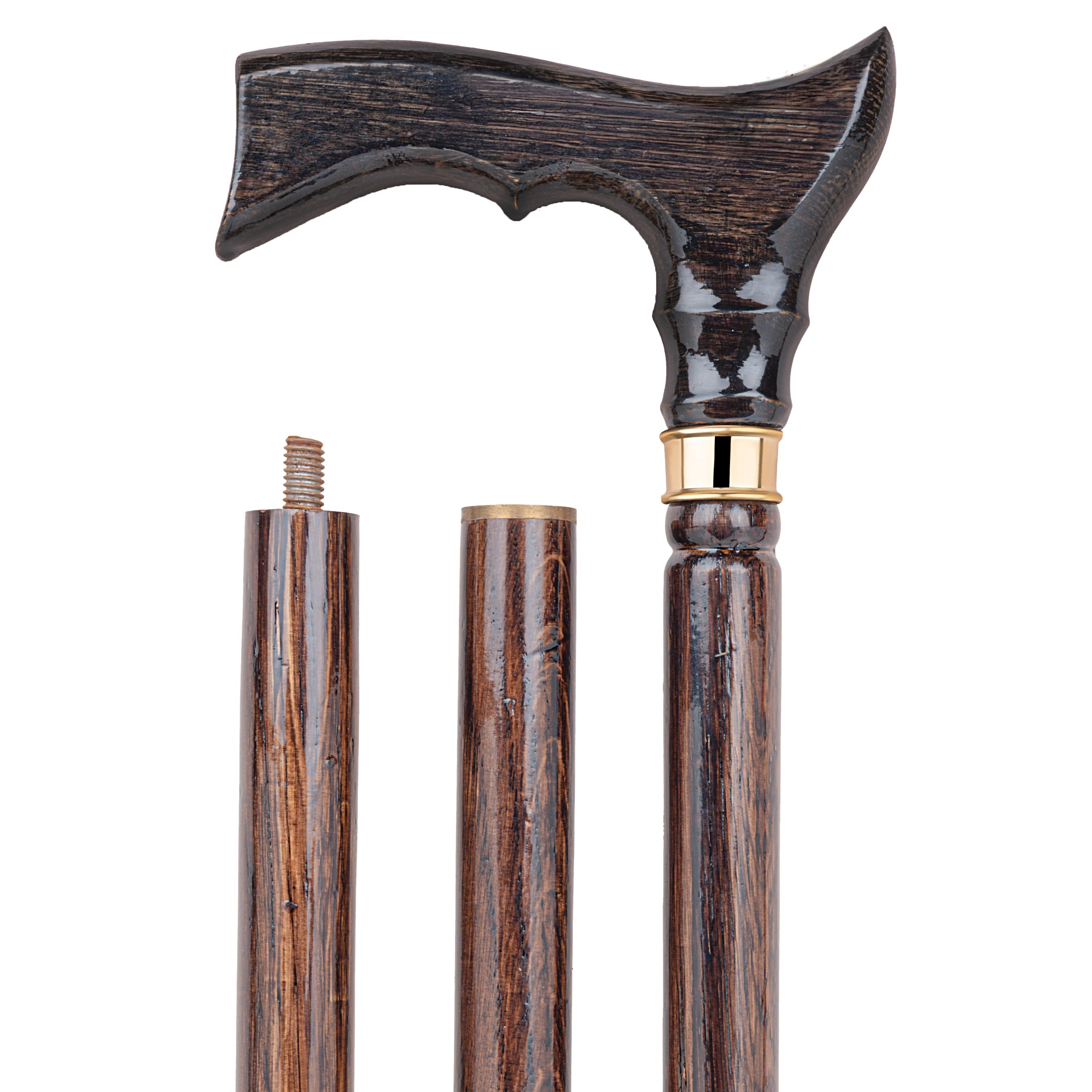 Premium Indian Rosewood Folding Walking Stick with Ergonomic Crook Handle