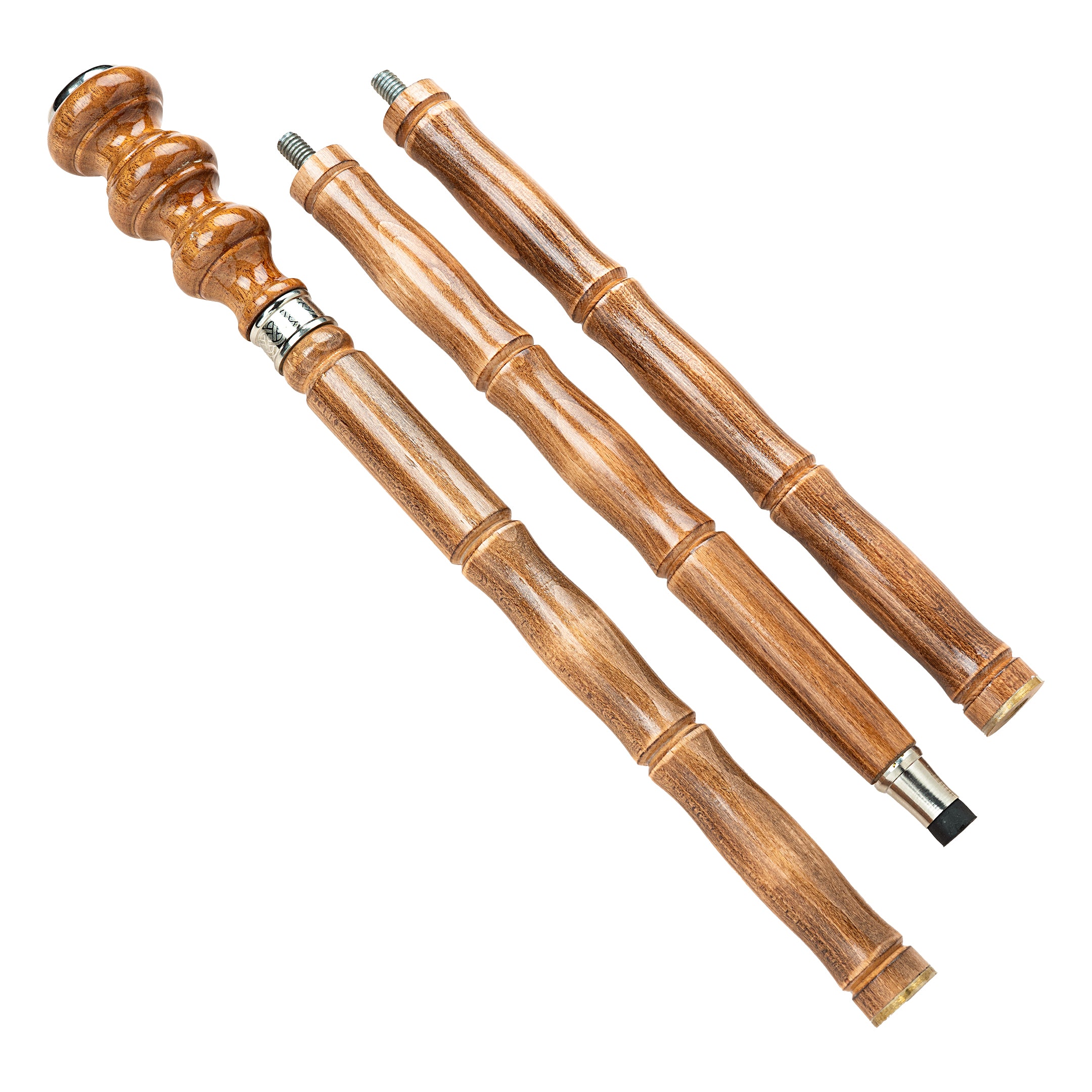 Handcrafted Beechwood Folding Walking Stick with Carved Ball Knob Handle