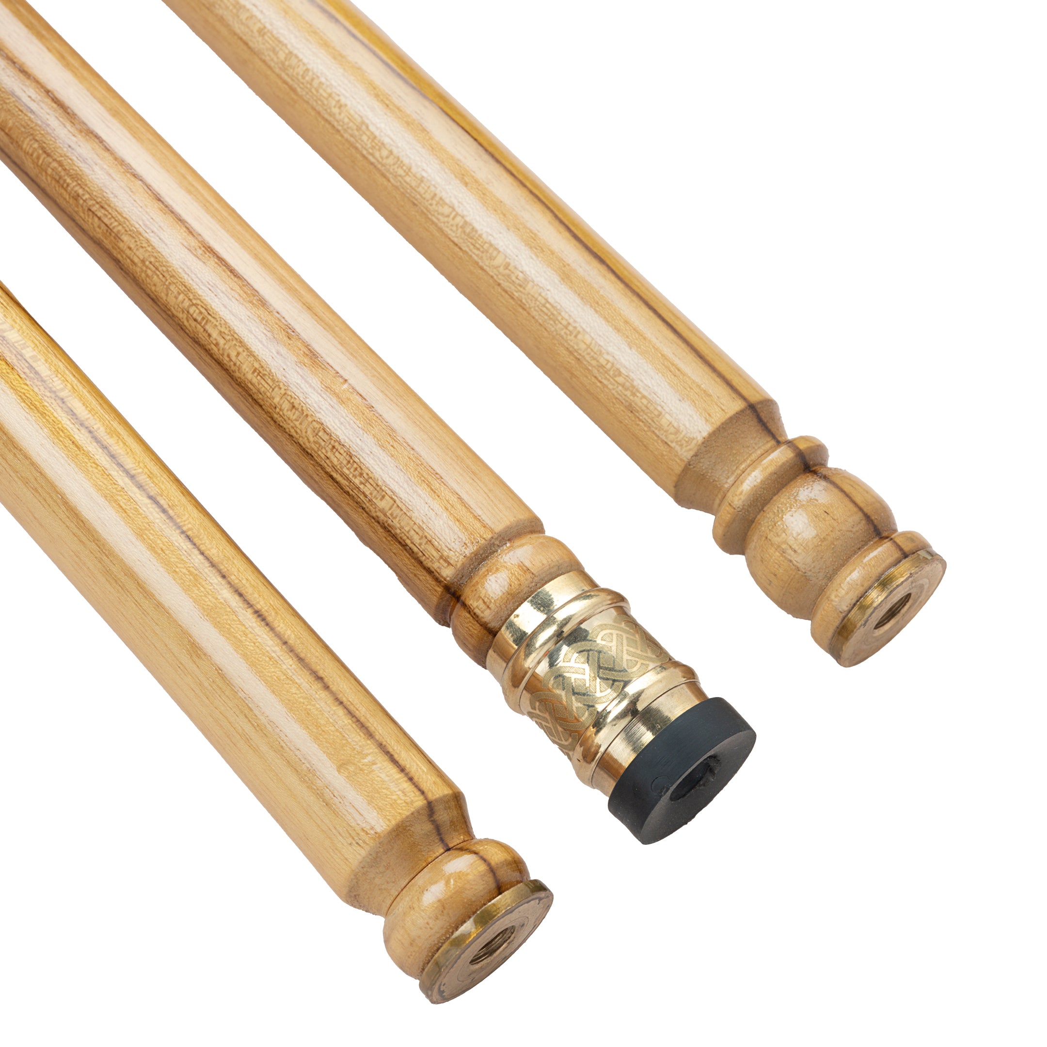 Regal Handcrafted Teak Natural Polish Walking Stick with Ornate Brass Knob Handle