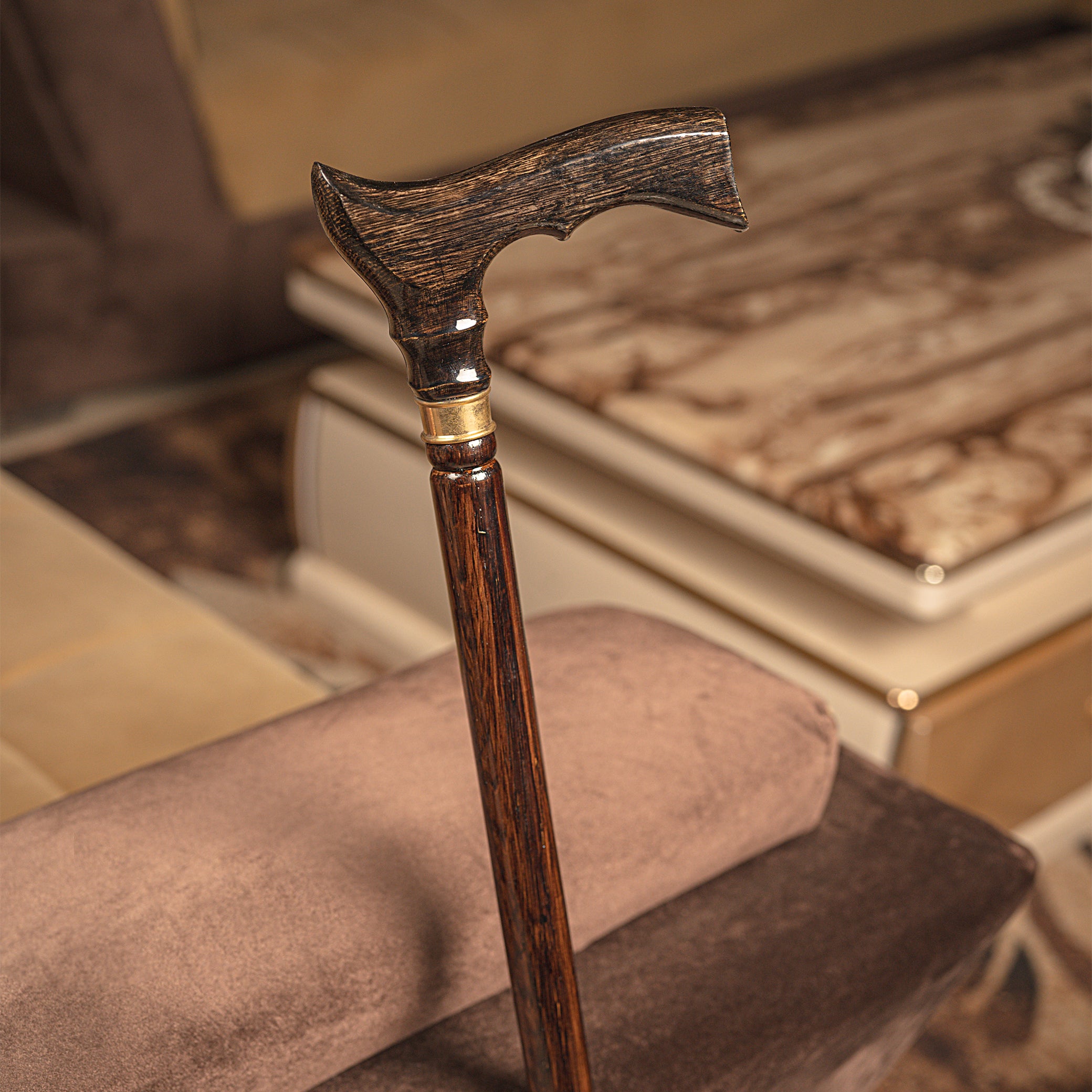 Premium Indian Rosewood Folding Walking Stick with Ergonomic Crook Handle