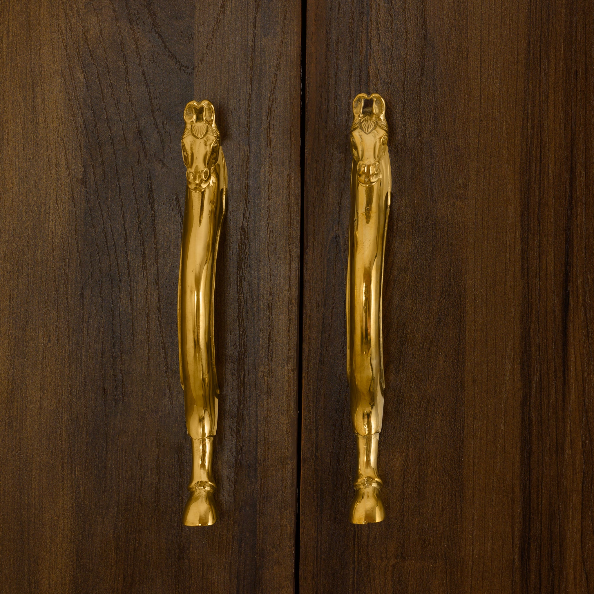 Luxury Horse-Shaped Brass Door Handle – Artisan Equestrian Décor