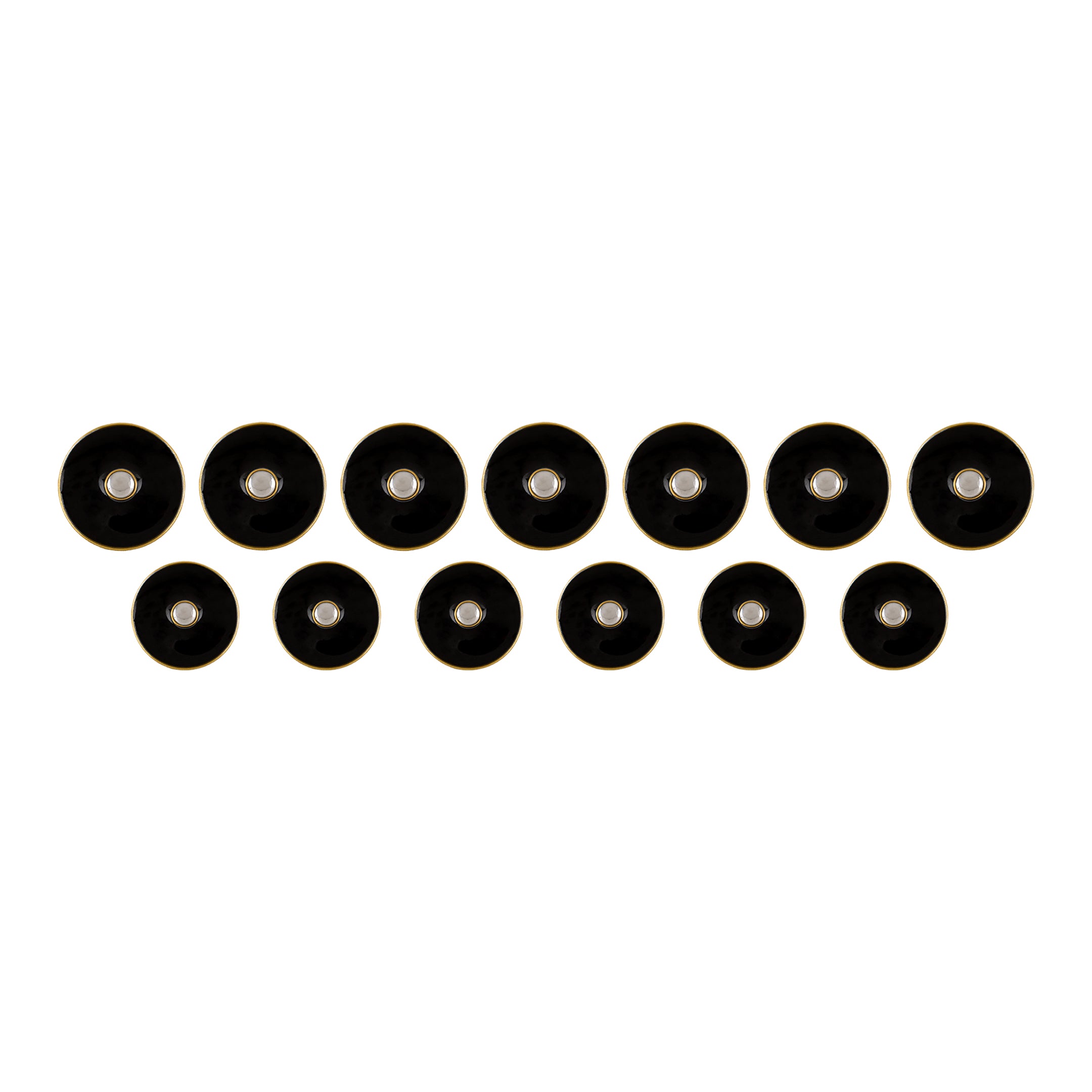Black Meenakari Polki Deco Gold Plated Button