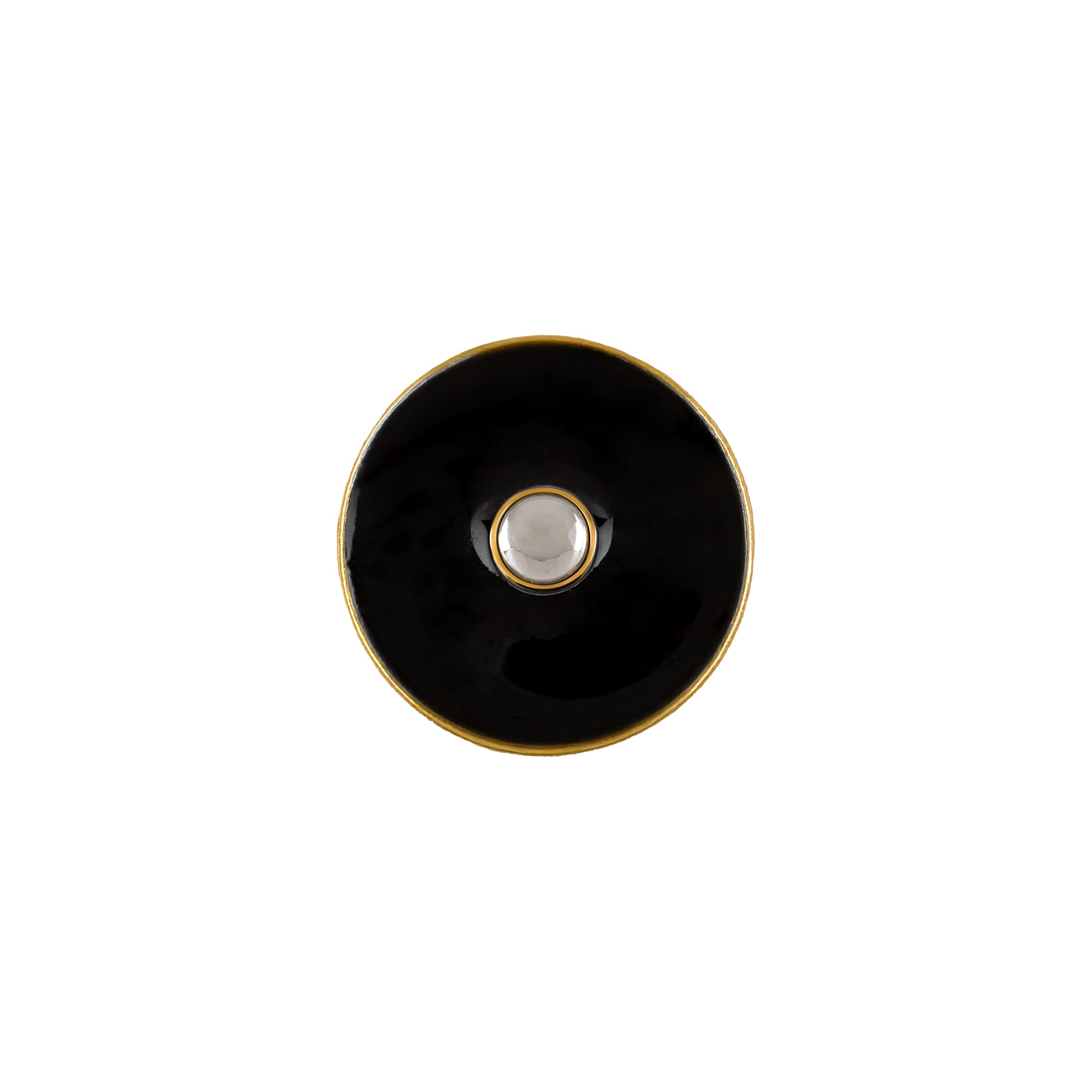 Black Meenakari Polki Deco Gold Plated Button