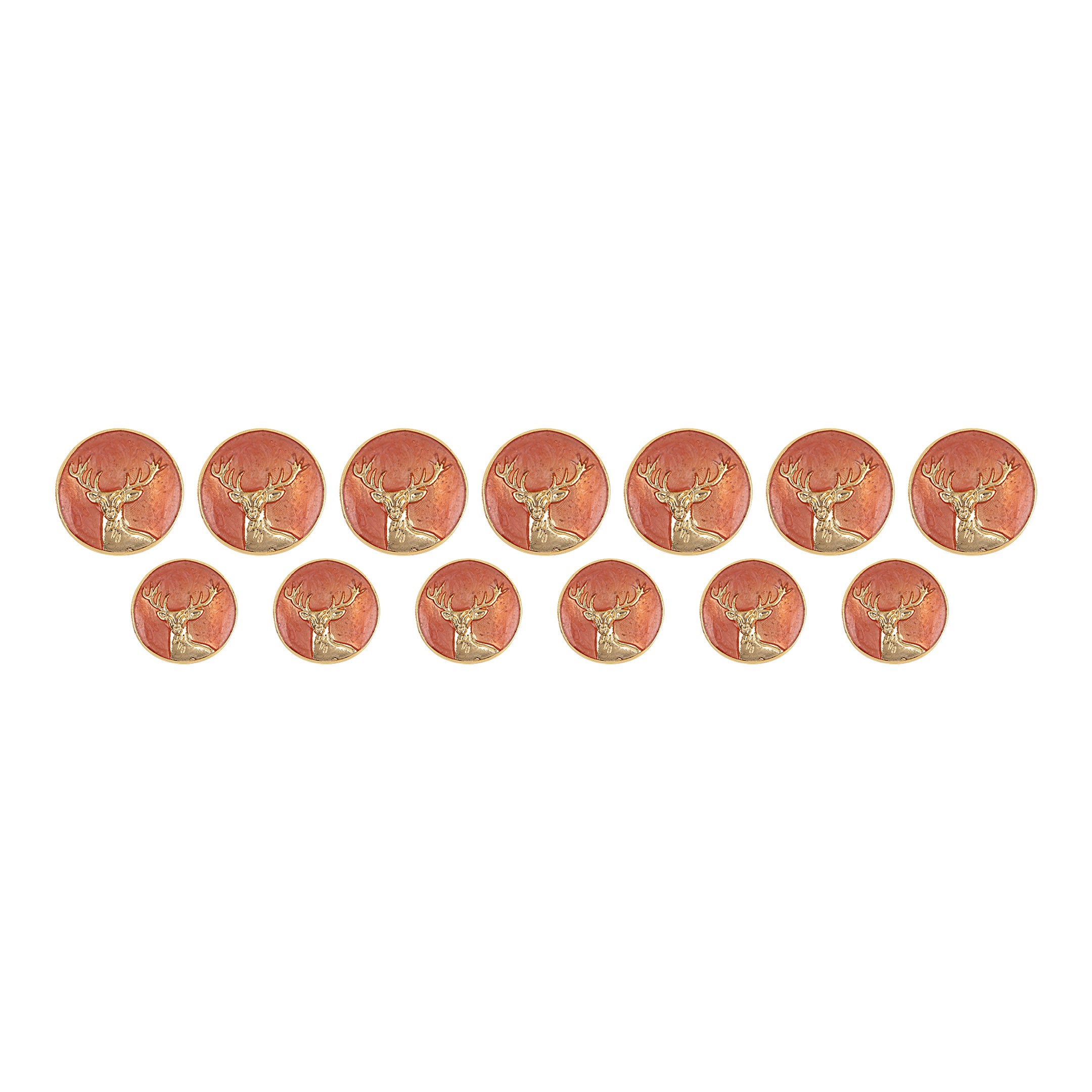 Handcrafted Swamp Deer Terracota Enamel Gold Plated Buttons