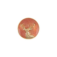 Handcrafted Swamp Deer Terracota Enamel Gold Plated Buttons