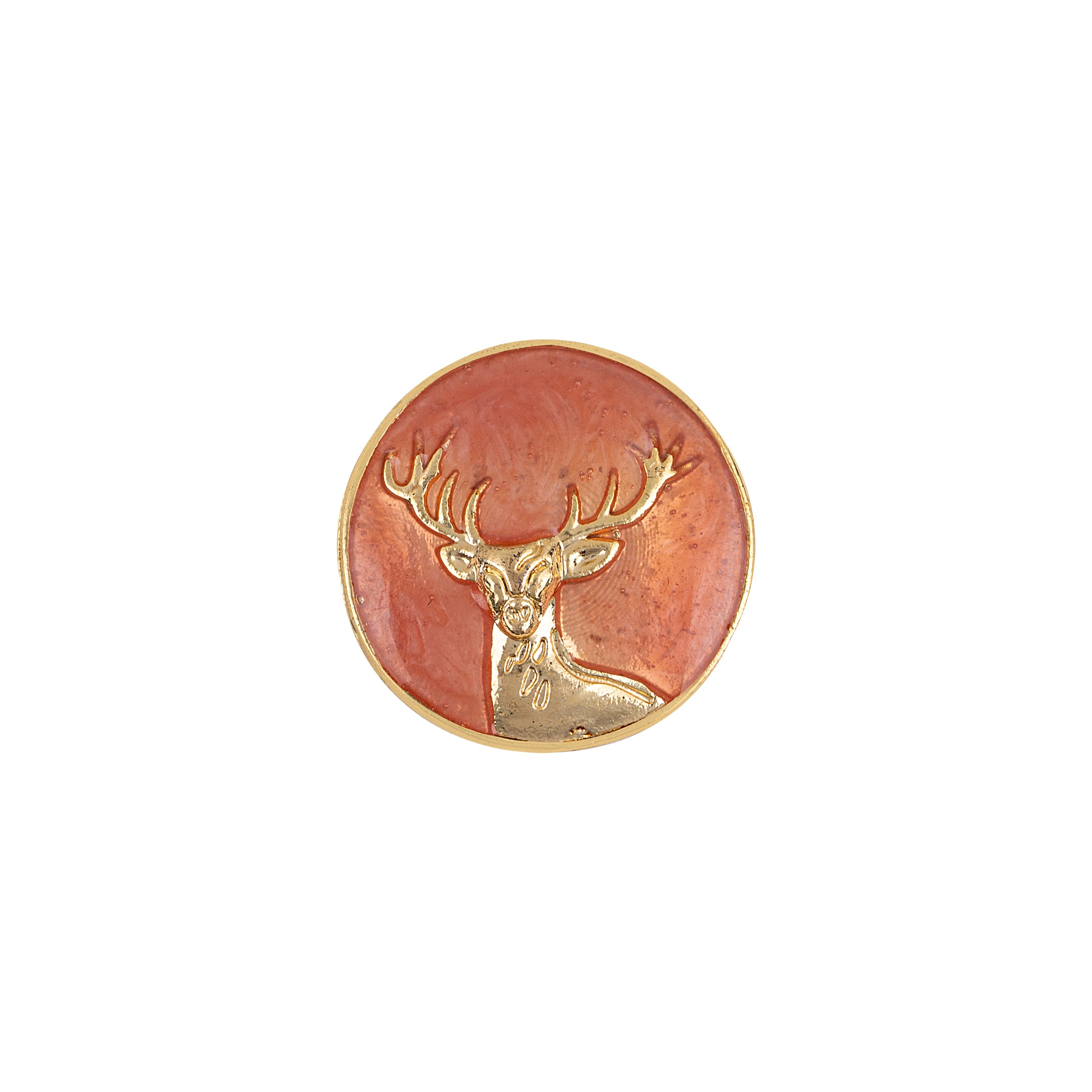 Handcrafted Swamp Deer Terracota Enamel Gold Plated Buttons