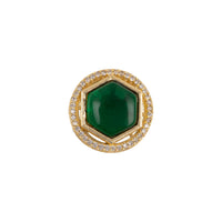 Handcrafted Polki Green Cabochon Gold Plated Suit Buttons