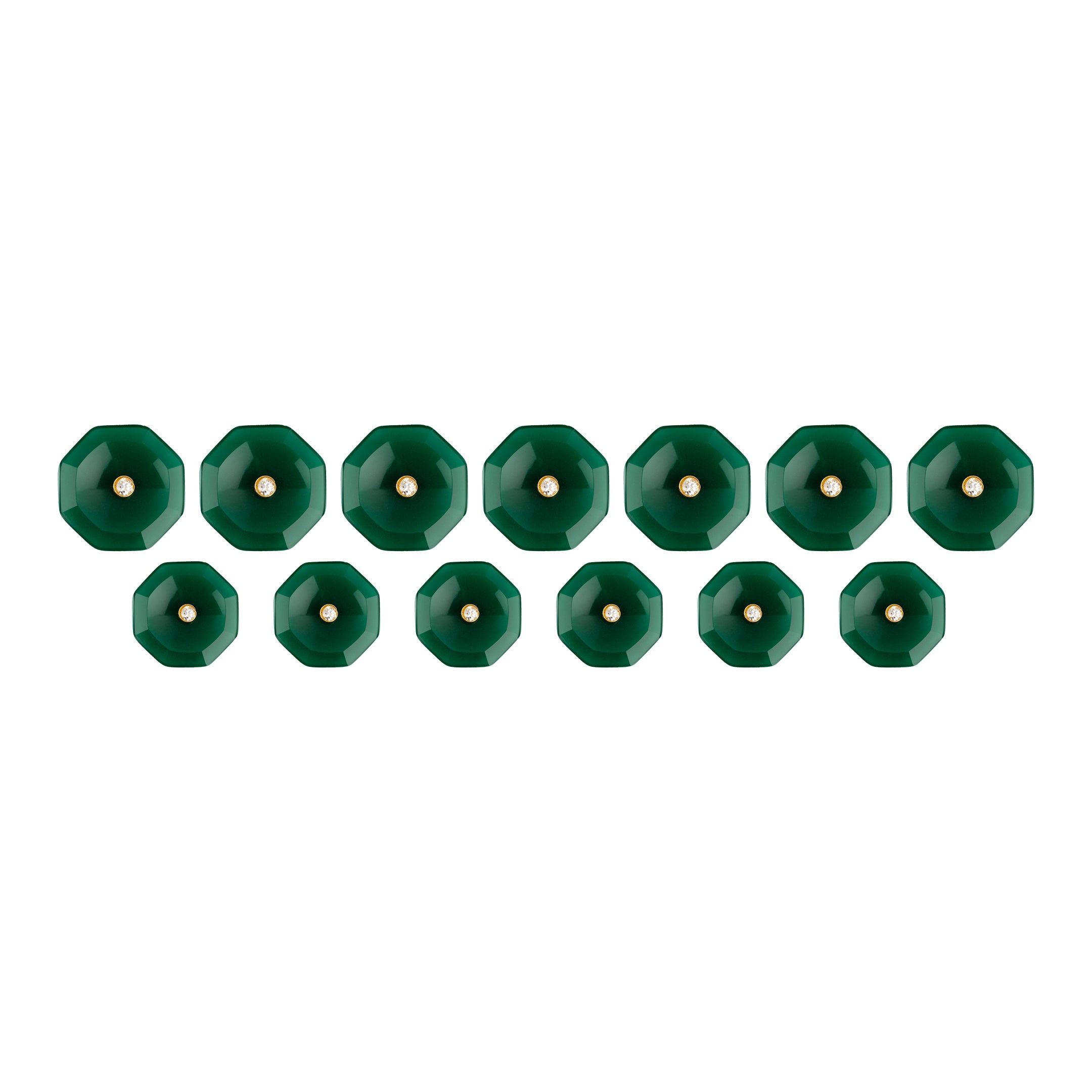 Octa Green Convex Onyx Buttons