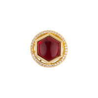 Handcrafted Polki Ruby Cabochon Gold Plated Suit Buttons