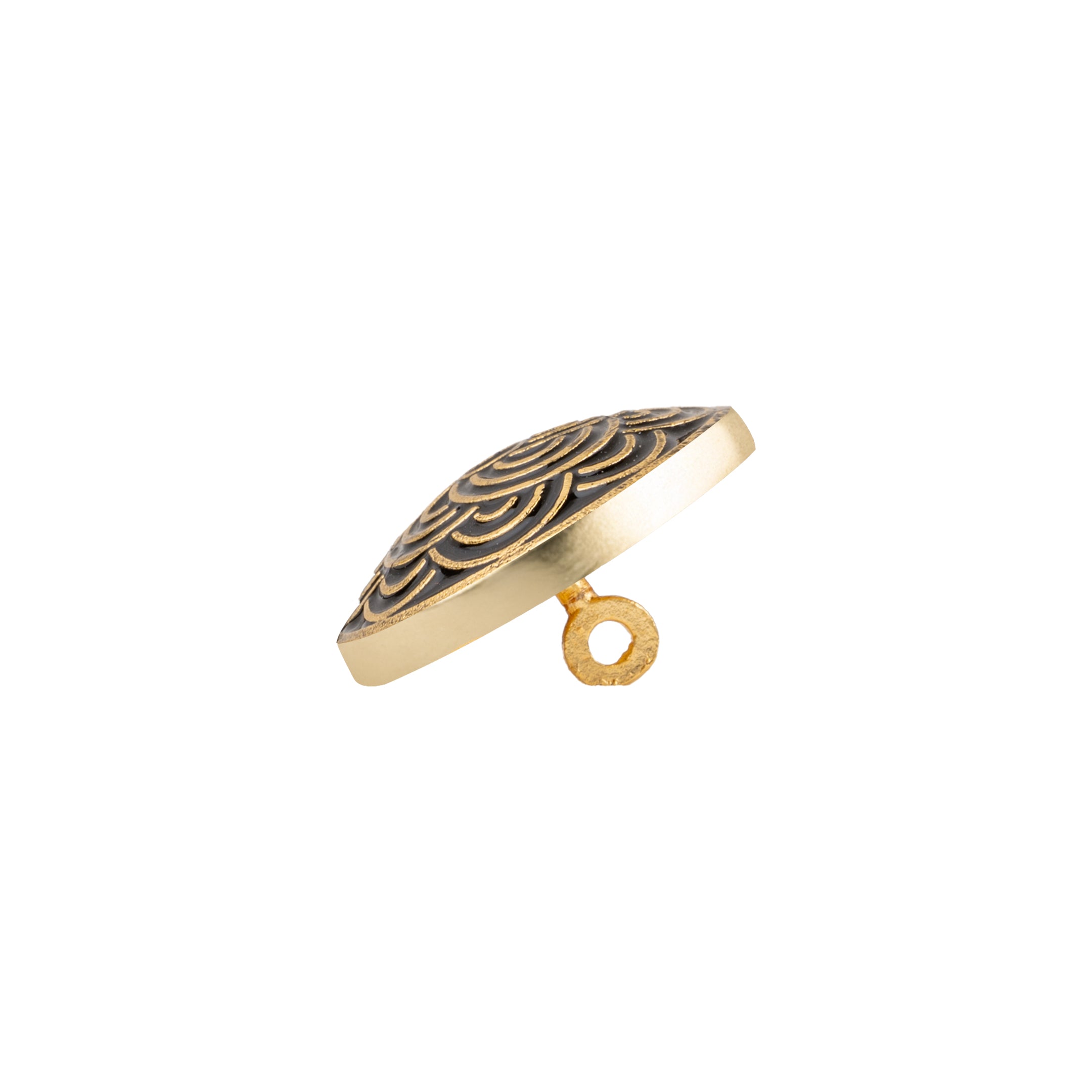 Zen Spiral Celtic Swirl Black Enamel Gold Plated Suit Buttons