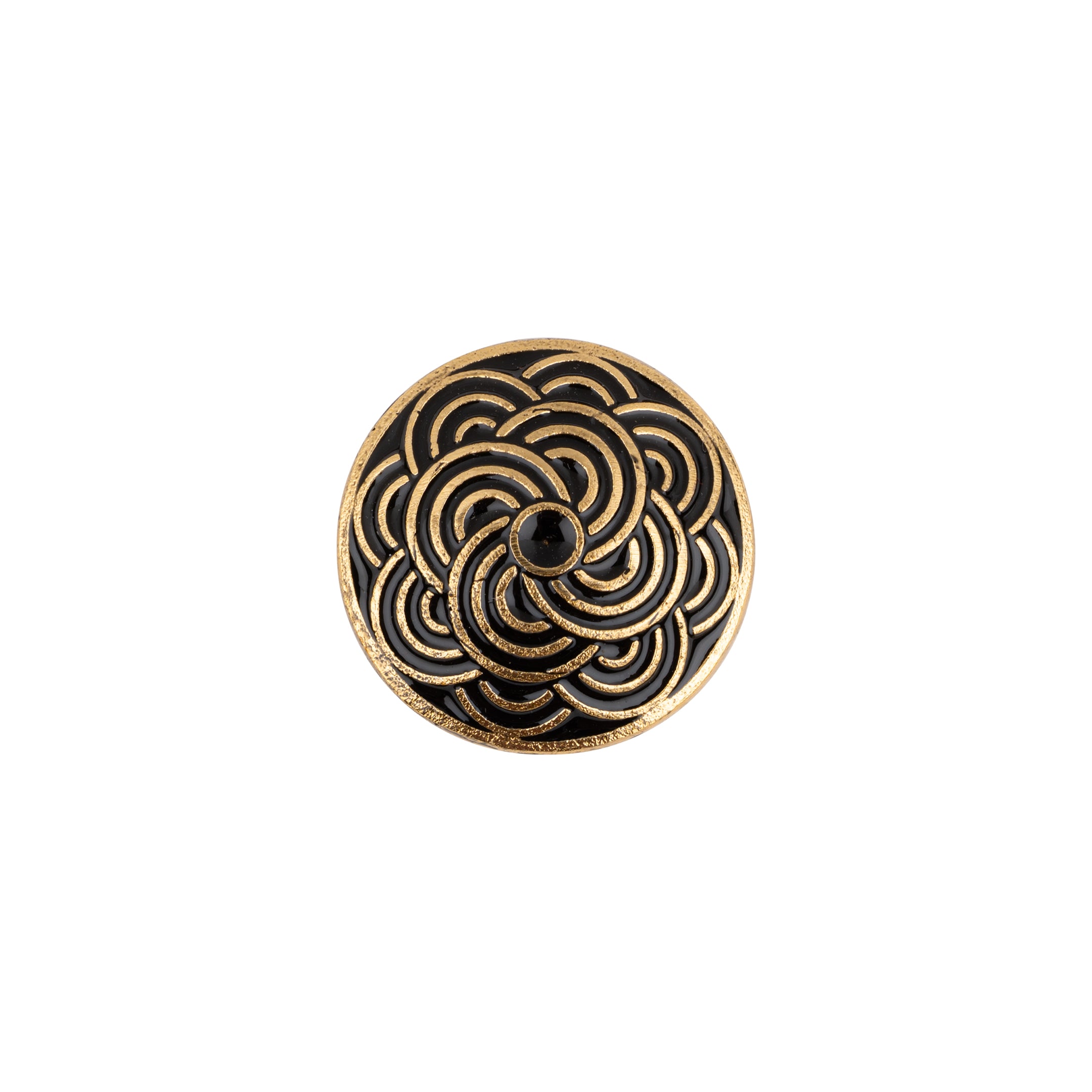 Zen Spiral Celtic Swirl Black Enamel Gold Plated Suit Buttons