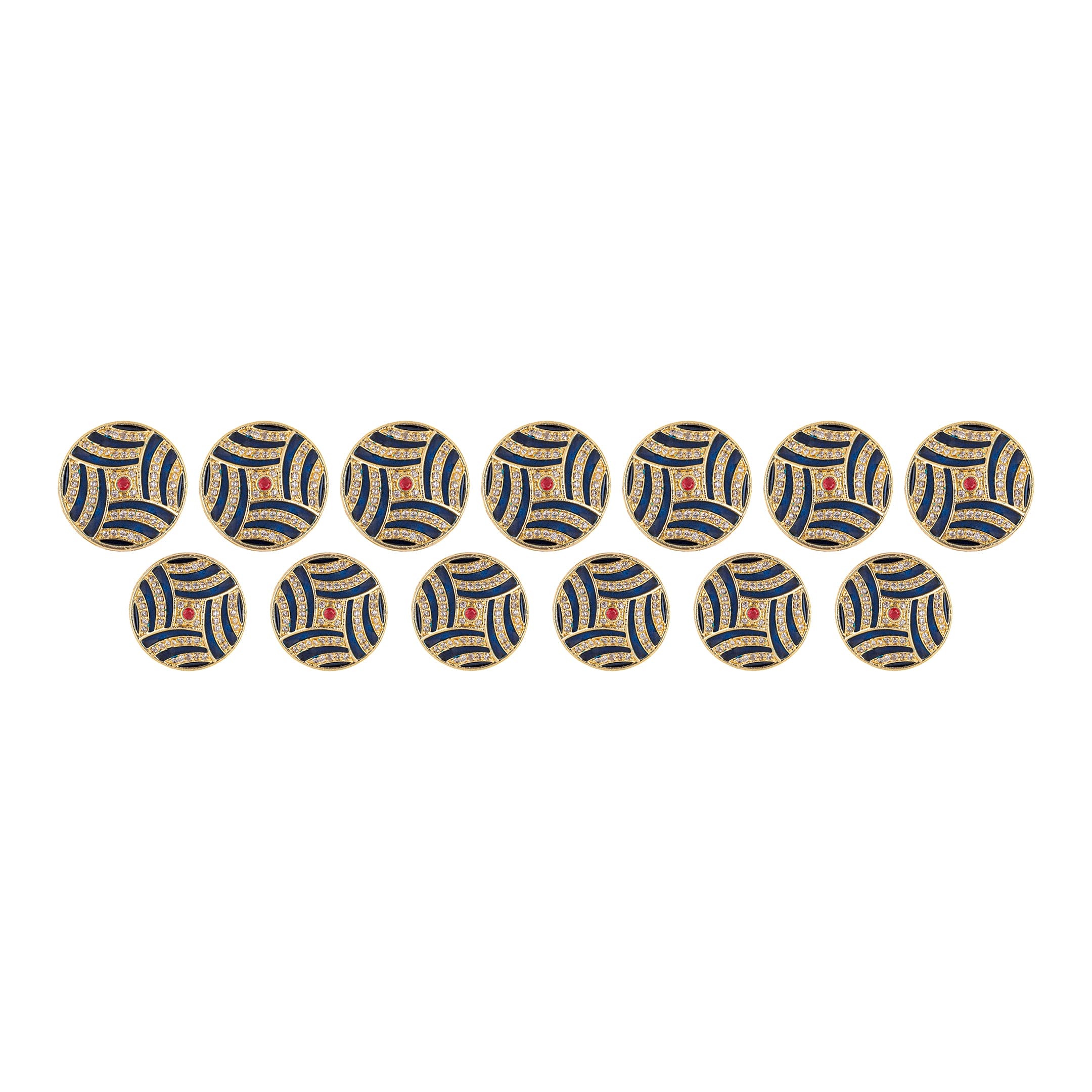 Art Deco Navy Blue Enamel Gold Plated Suit Buttons