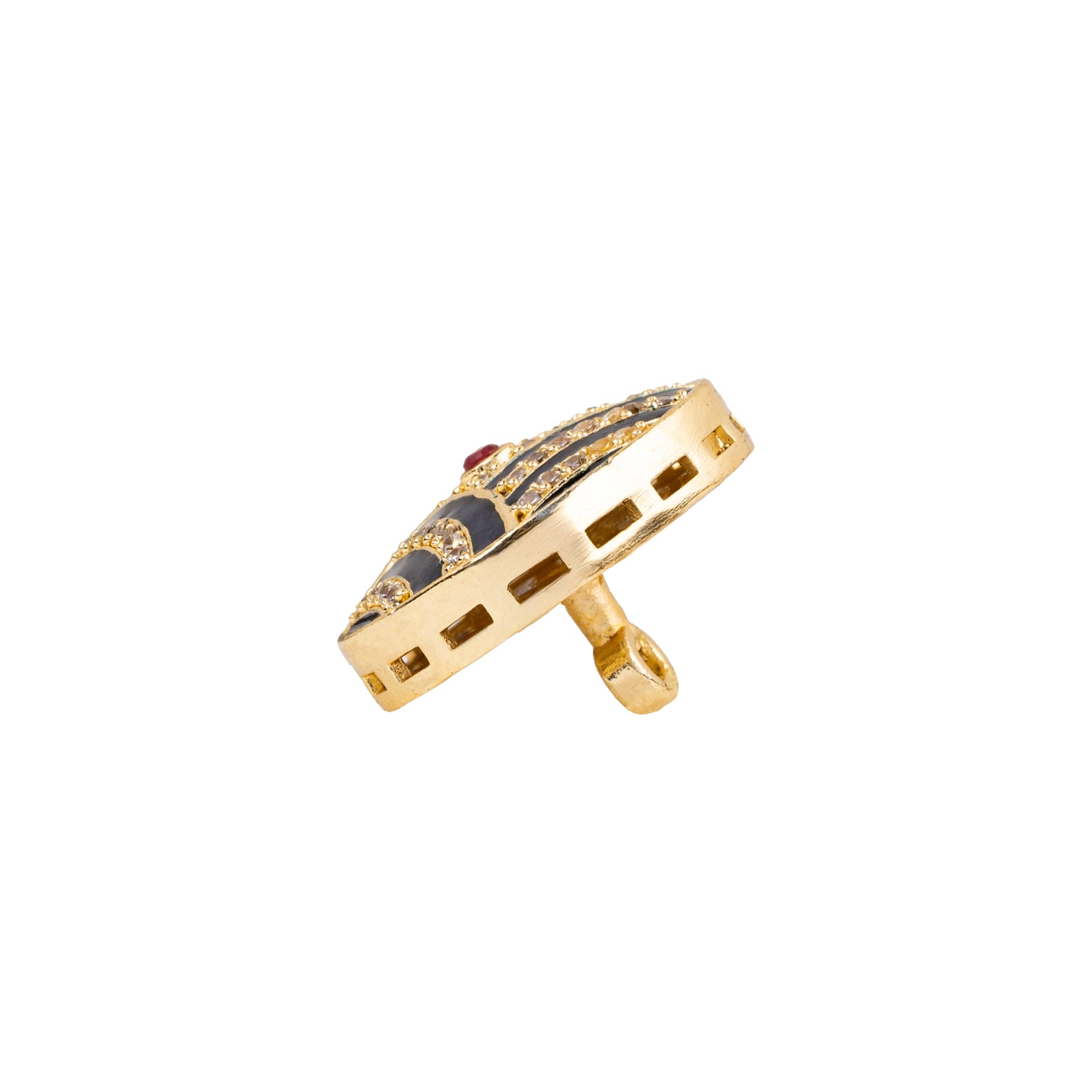 Art Deco Navy Blue Enamel Gold Plated Suit Buttons