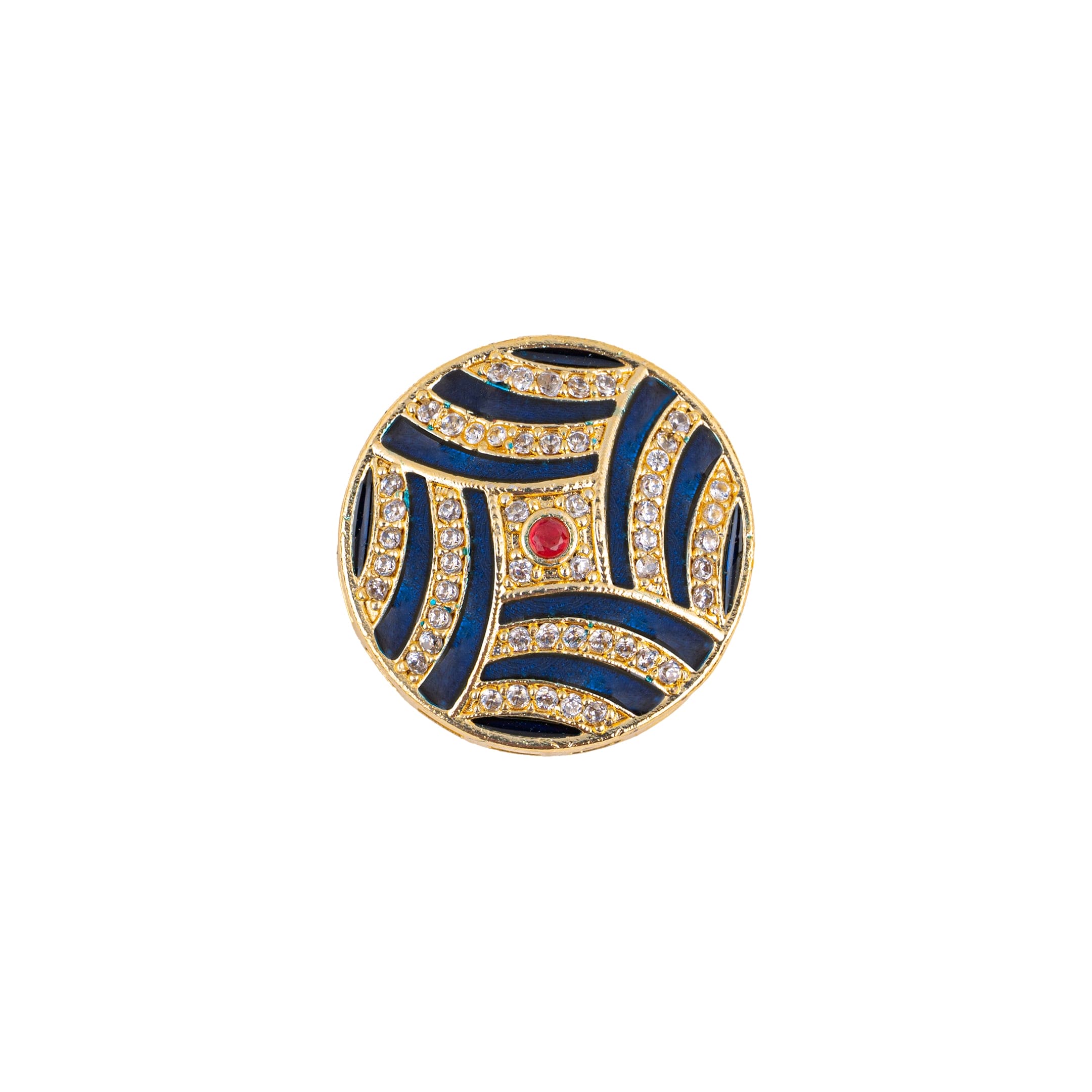 Art Deco Navy Blue Enamel Gold Plated Suit Buttons