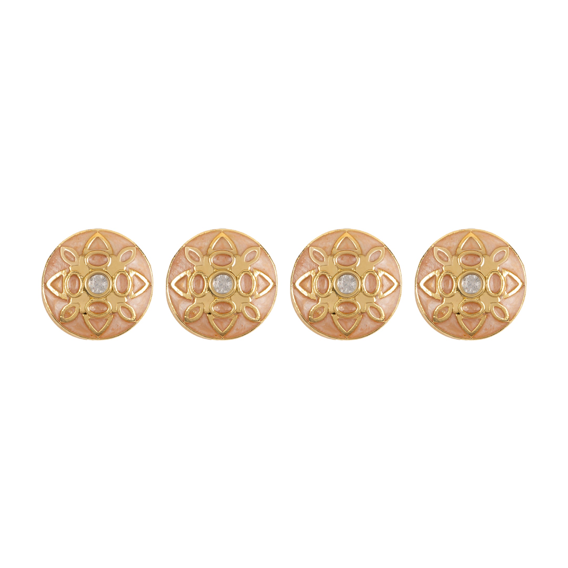 Pink Meenakari Mandala Kundan Kurta Button Set
