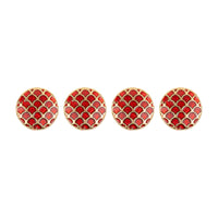 Red Enamel Matsya Jaal Kurta Button