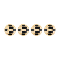 Black Trellis Geometric Handcrafted Meenakari Kurta Button