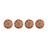 Handcrafted Red Enamel Gold Plated Kurta Buttons Set