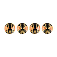 Black Orange Enamel Wave Art Deco Kurta Button Set