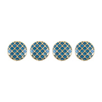Astral Guilloche Enamel Matsya Jaal Kurta Button