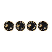 Black Meenakari Lotus Bloom Handcrafted Gold Plated Kurta Buttons