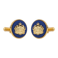 Blue Sirohi Clan Gold Plated Cufflinks
