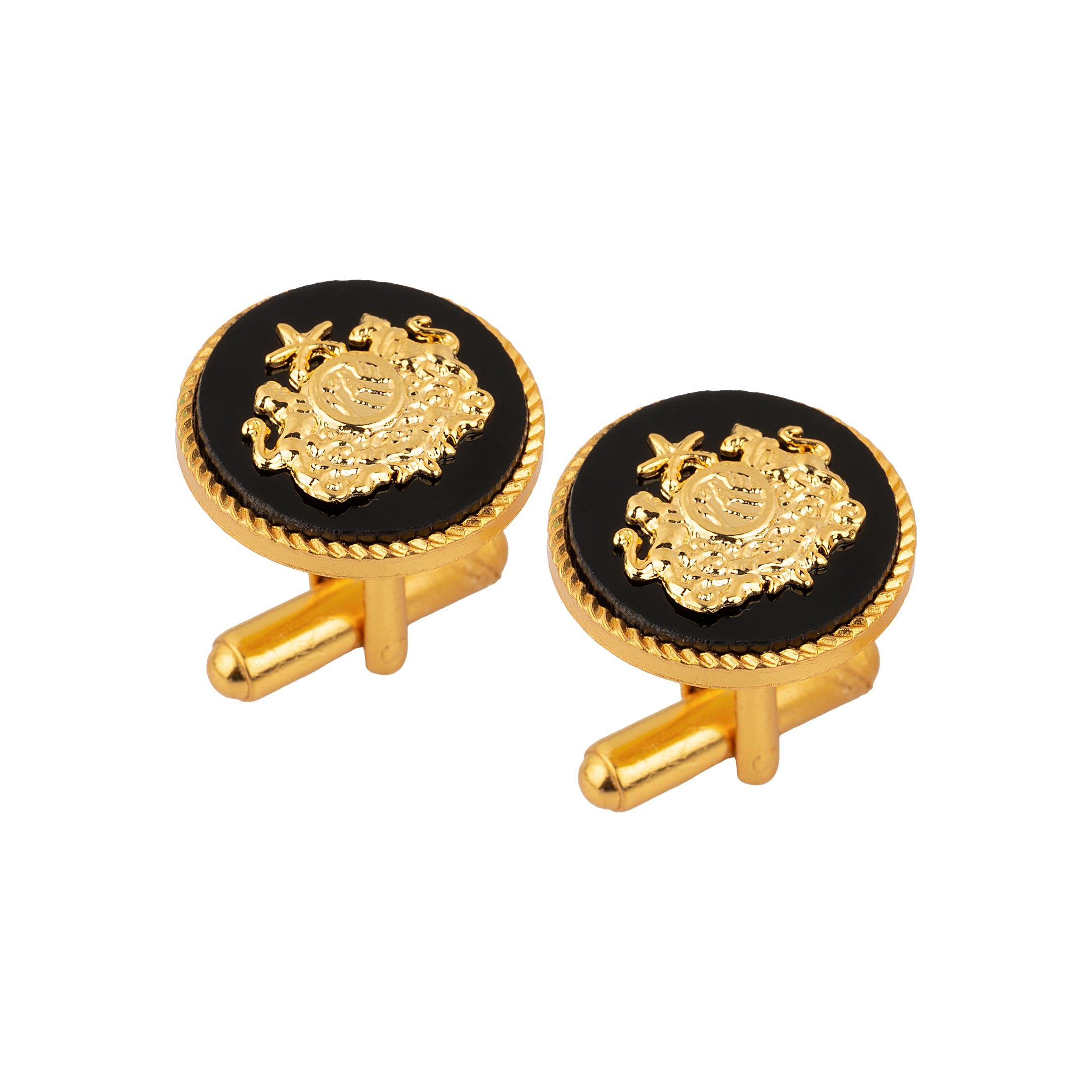 Black Sirohi Clan Gold Plated Cufflinks