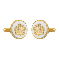White Sirohi Clan Gold Plated Cufflinks