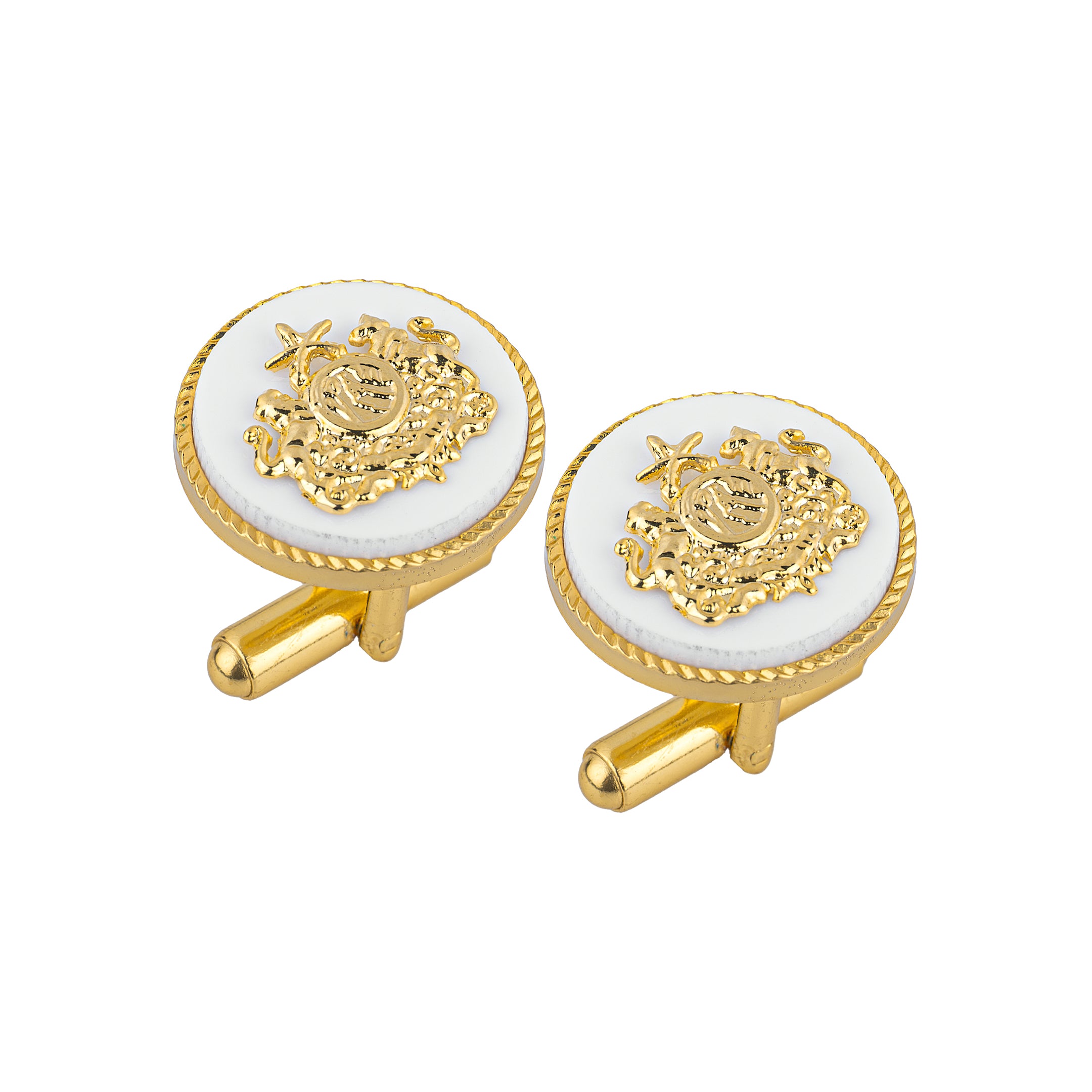 White Sirohi Clan Gold Plated Cufflinks