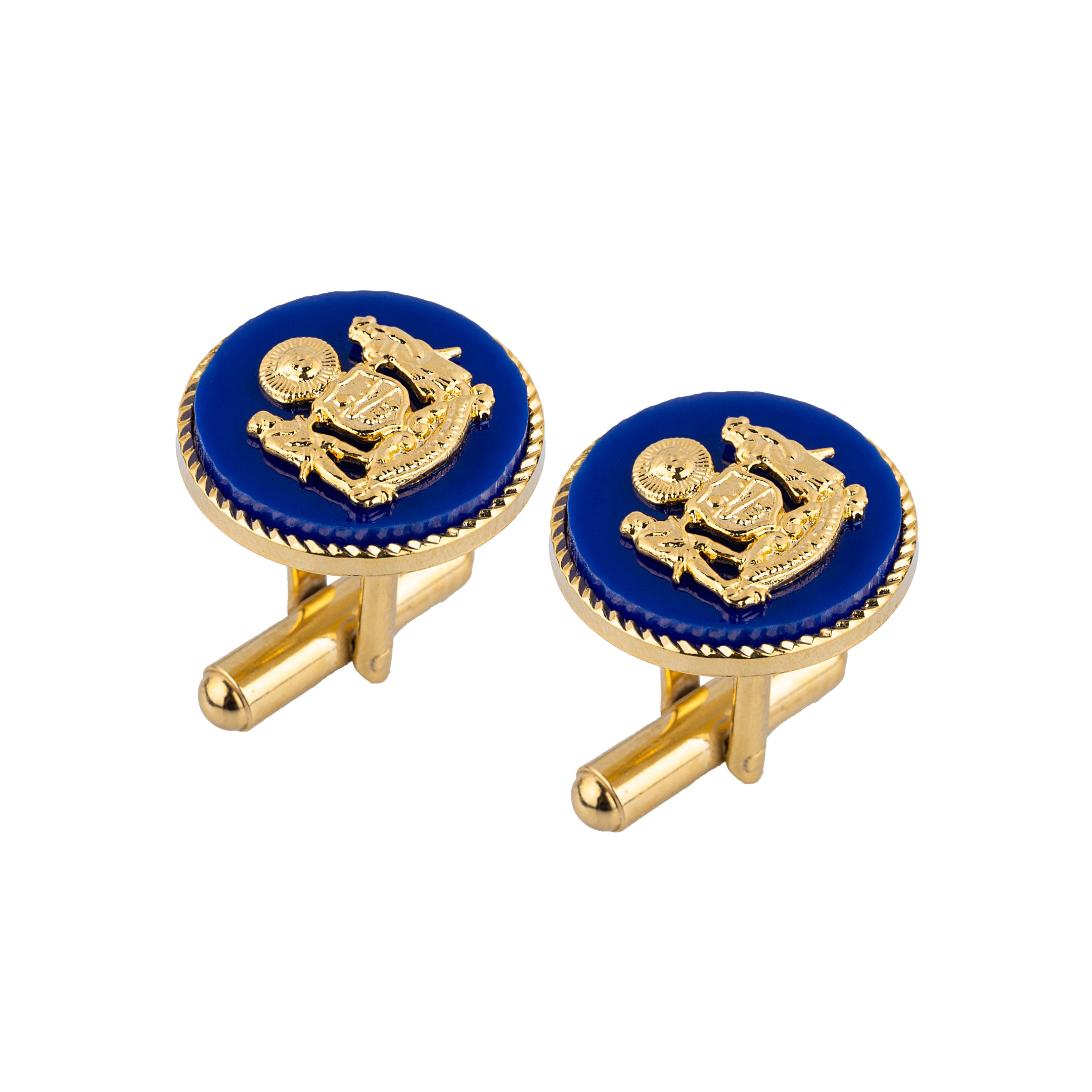 Blue Mewar Clan Gold Plated Cufflinks