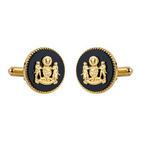 Black Mewar Clan Gold Plated Cufflinks