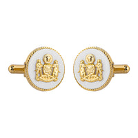 White Mewar Clan Gold Plated Cufflinks