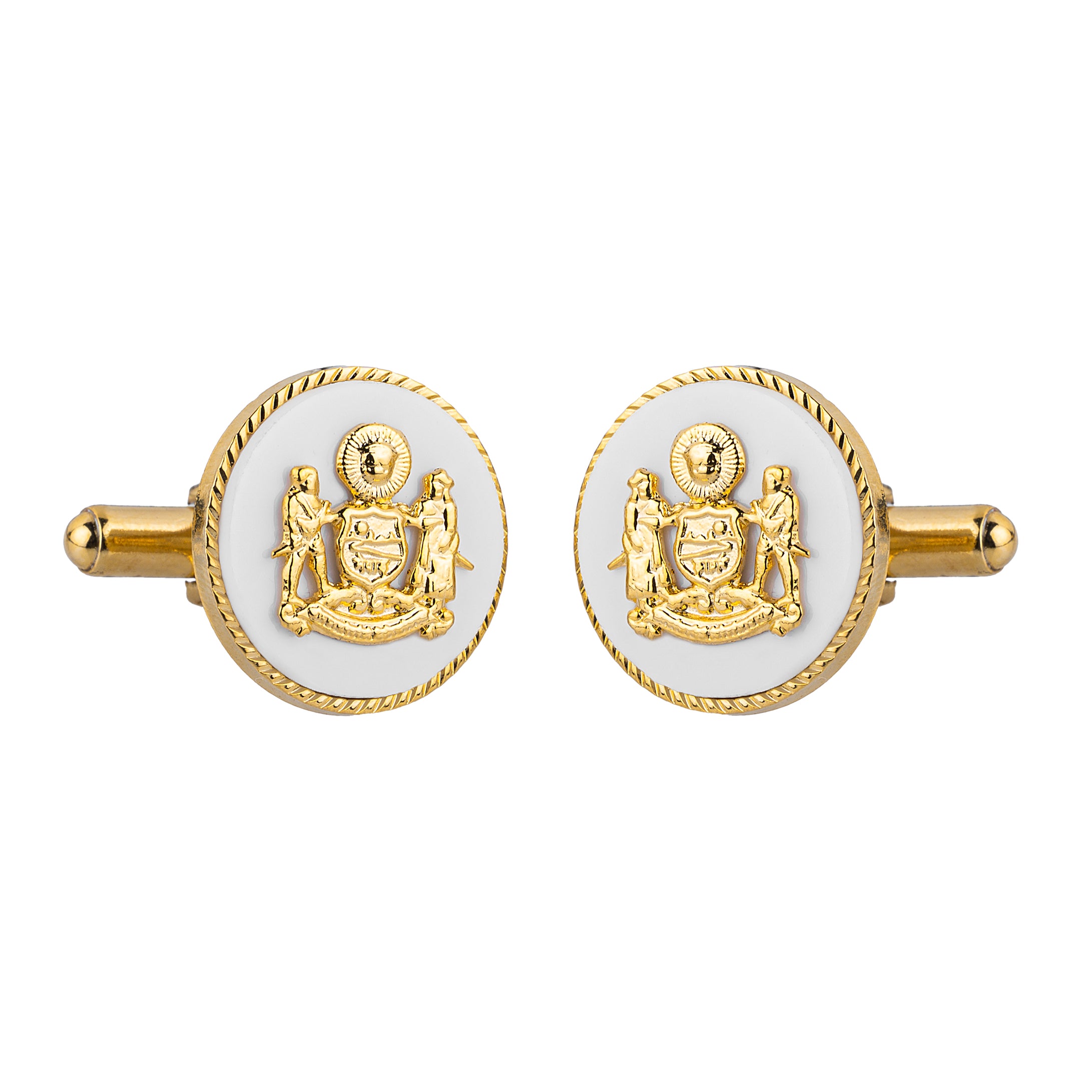 White Mewar Clan Gold Plated Cufflinks