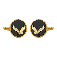 Black Marwar Eagle Gold Plated Cufflinks