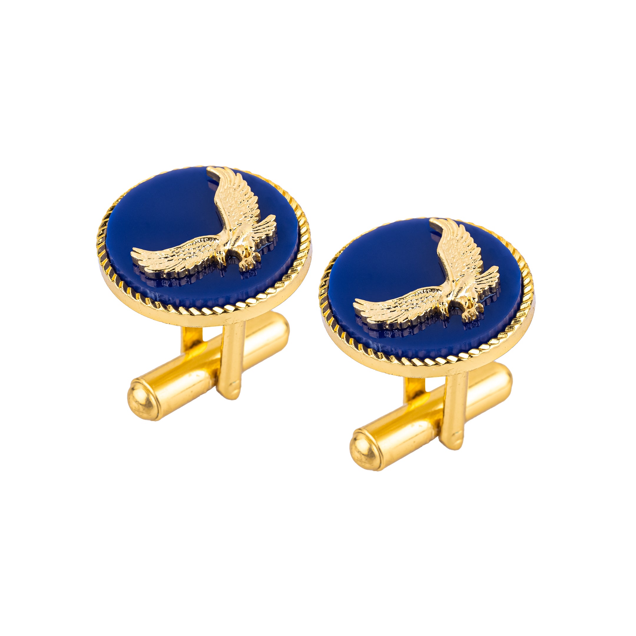 Blue Marwar Eagle Gold Plated Cufflinks