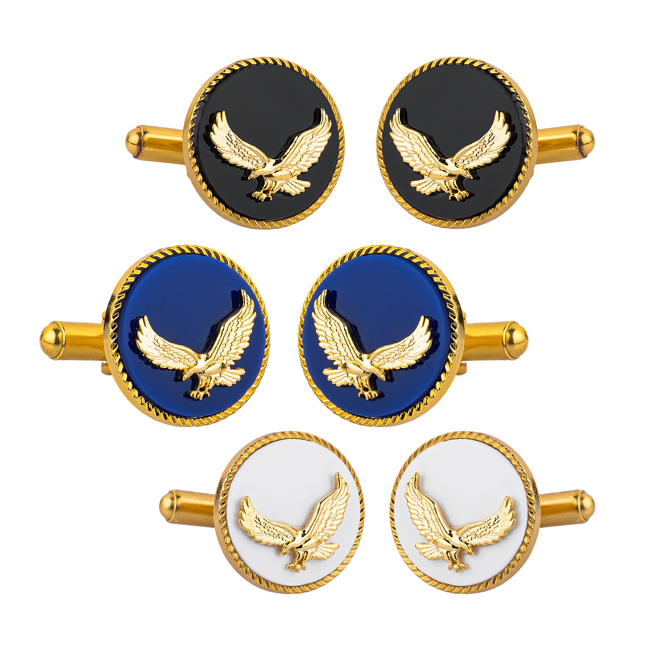 Black Marwar Eagle Gold Plated Cufflinks