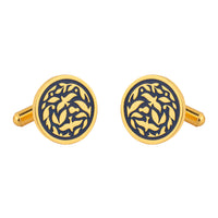 Jodhpur Heritage Avian Blue Enamel Gold Plated Cufflinks