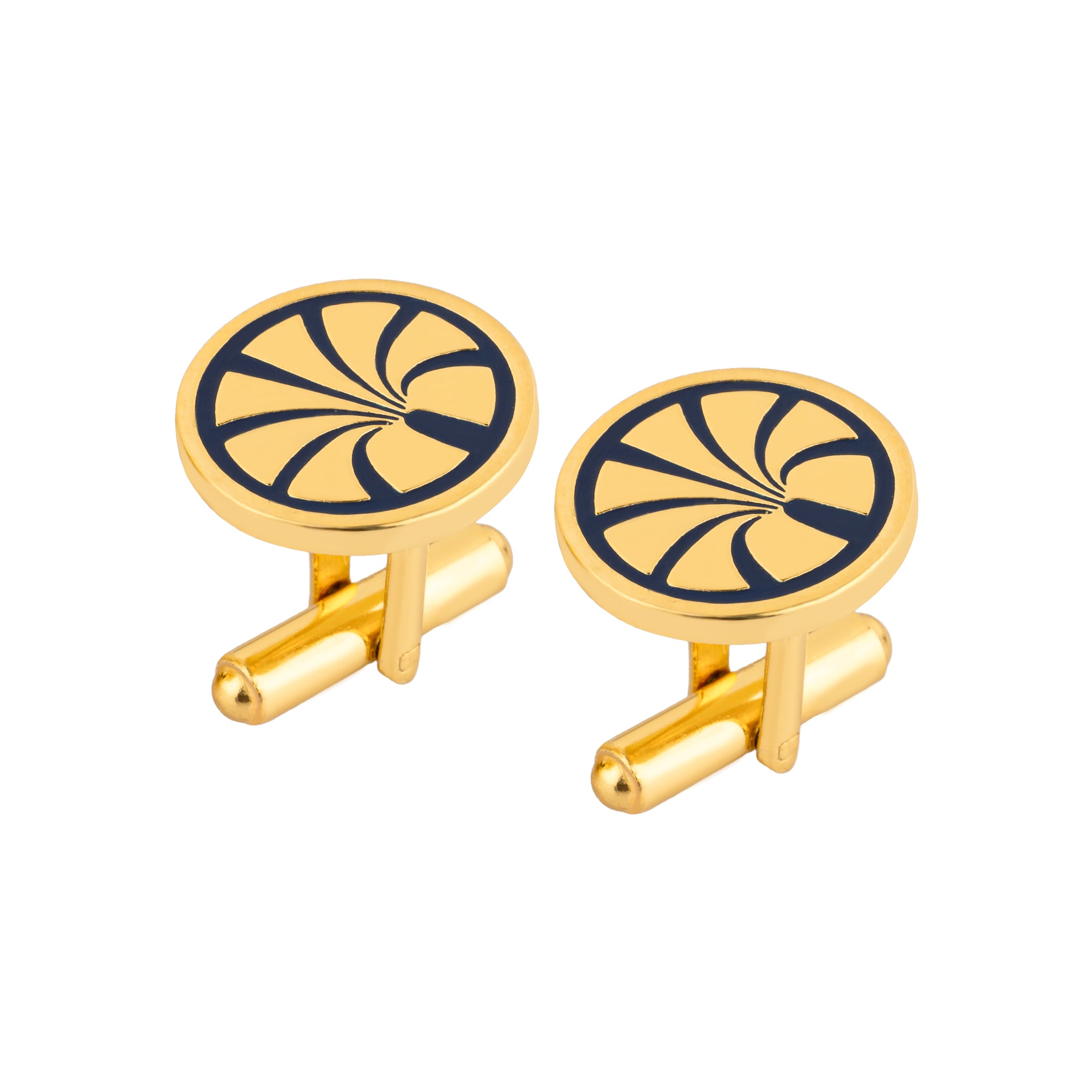 Royal Oasis Heritage Blue Enamel Gold Plated Cufflinks